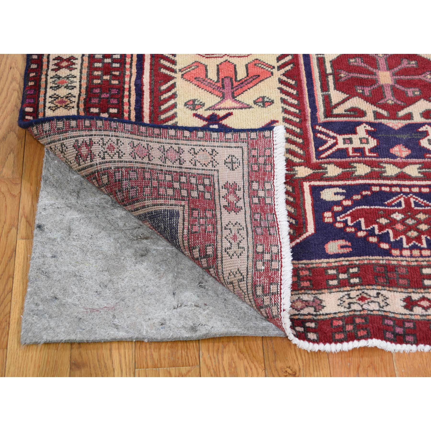 3-8 x10- Vintage Persian Northeast Pure Wool Wide Runner Oriental Rug 