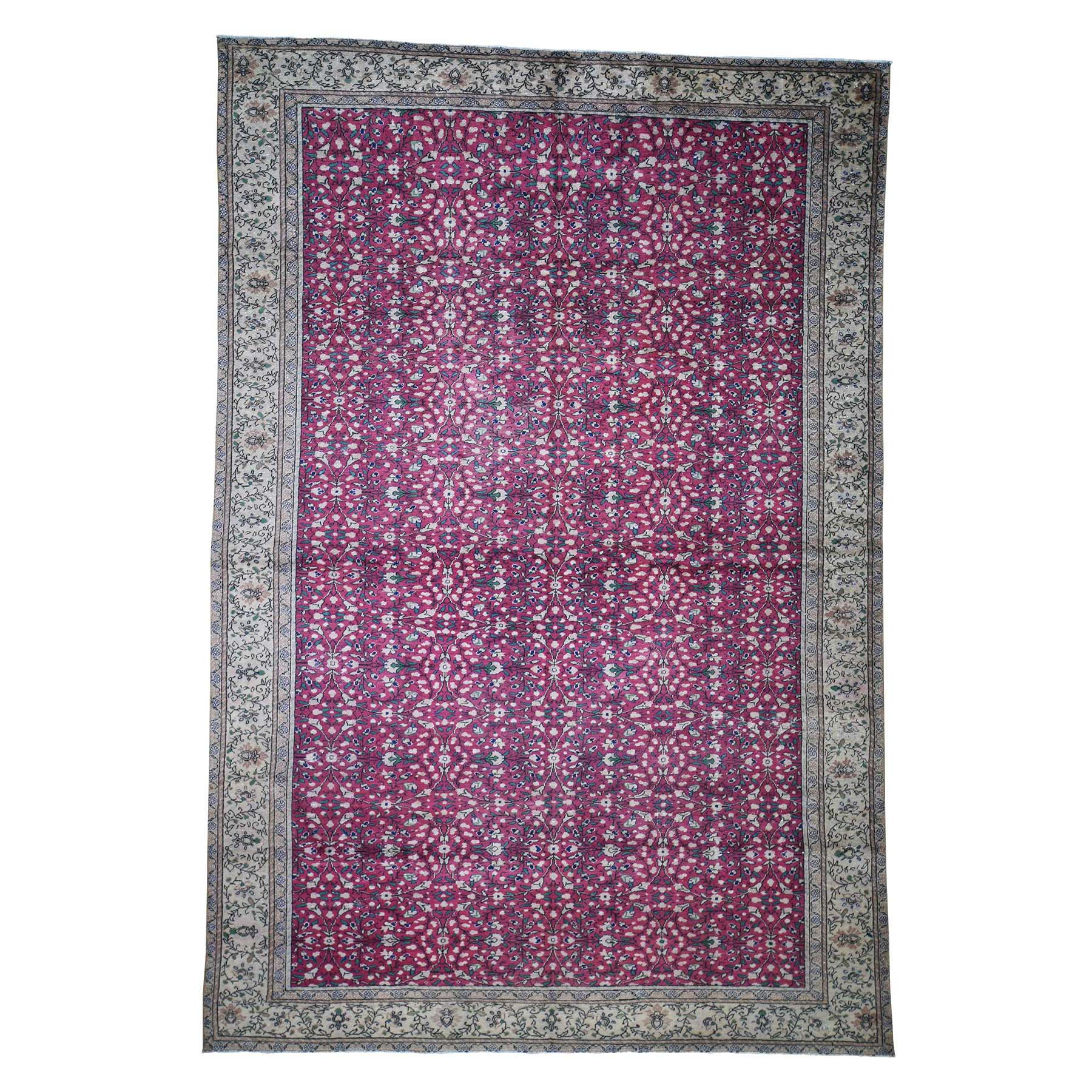 7-6 x11-1  Vintage Turkish Kayseri Sheared Low Pure Wool Hand-Knotted Oriental Rug 