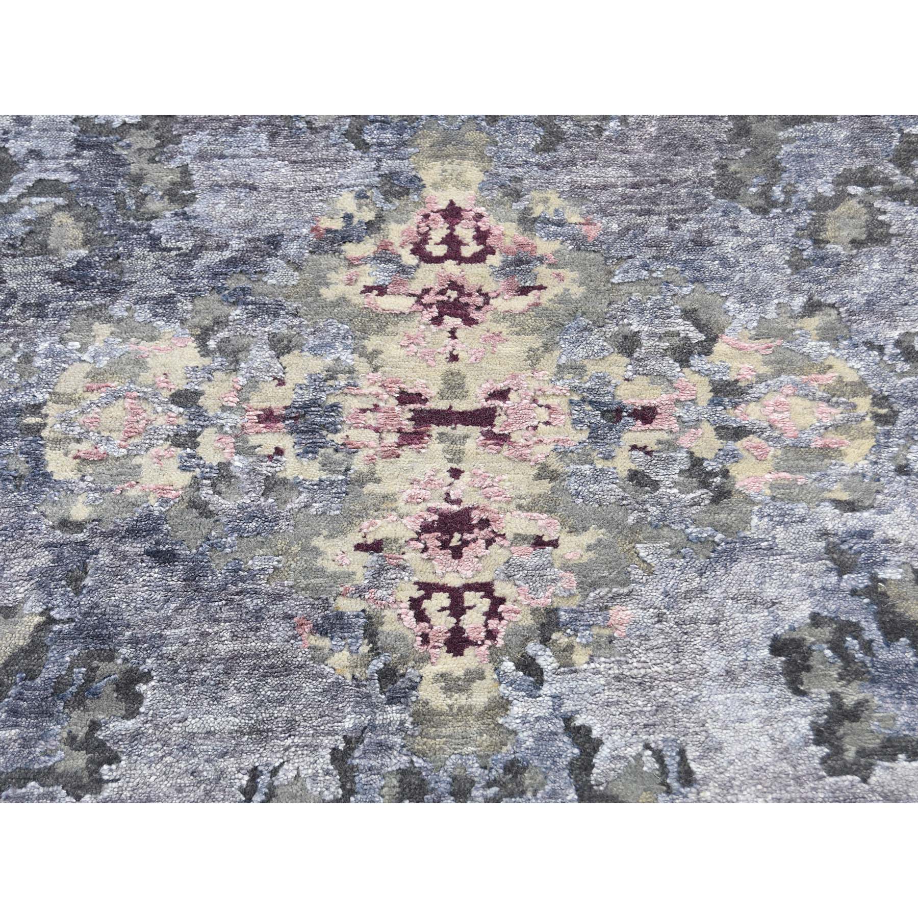 8-x9-9  Abstract Design Wool And Silk Hand-Knotted Oriental Rug 