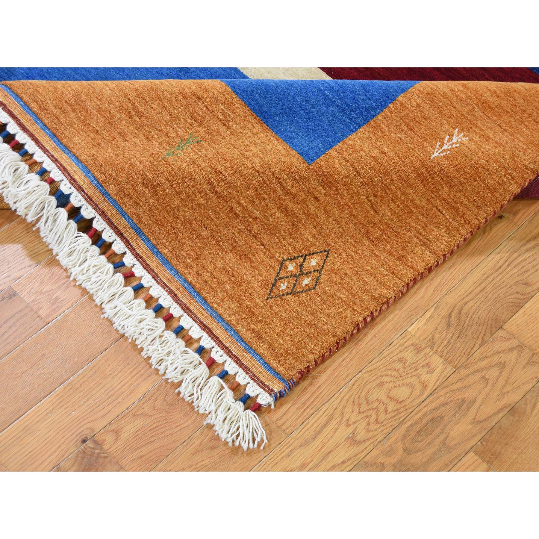 5-7 x8- Modern Hand Loomed Gabbeh Pure Wool Oriental Rug 