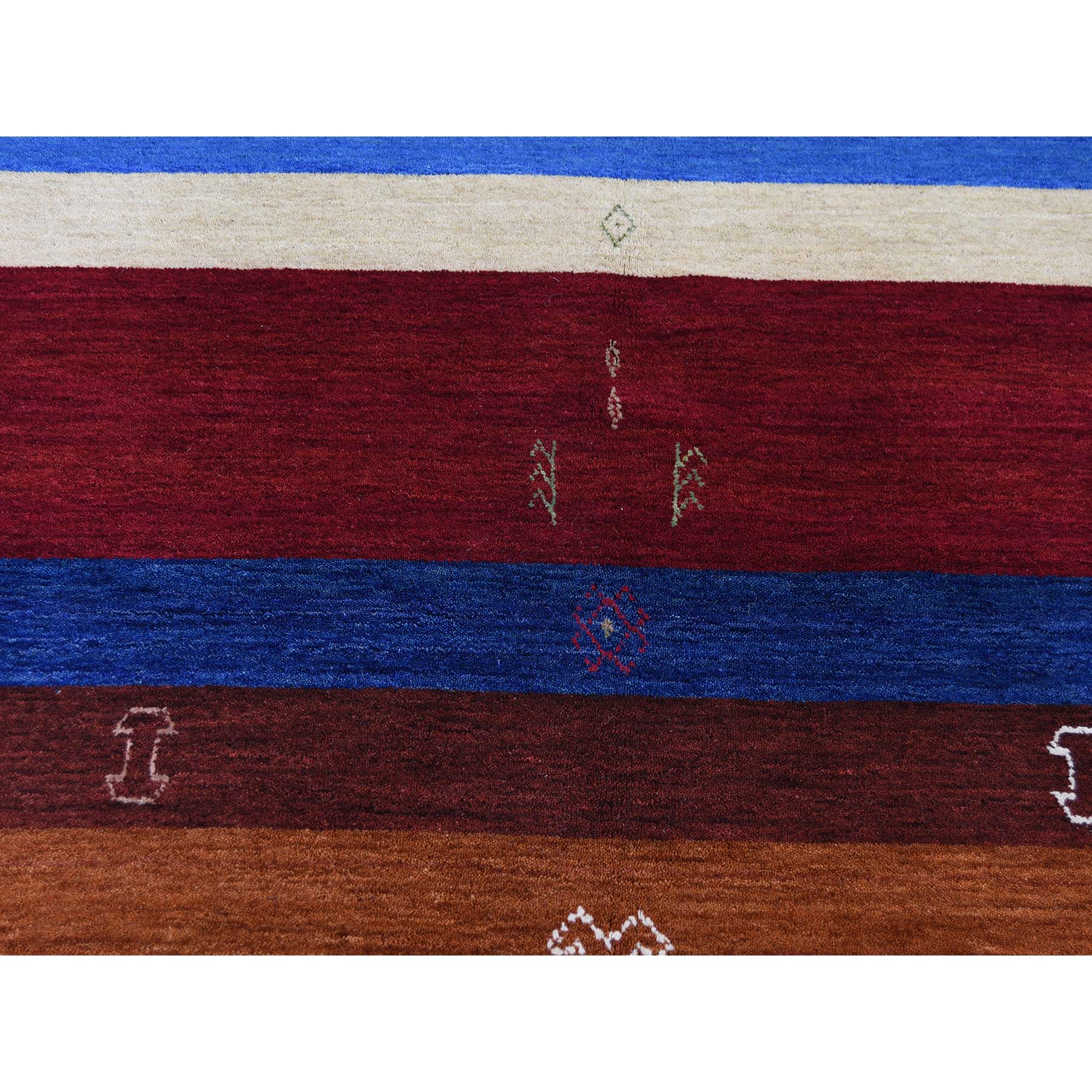 5-7 x8- Modern Hand Loomed Gabbeh Pure Wool Oriental Rug 