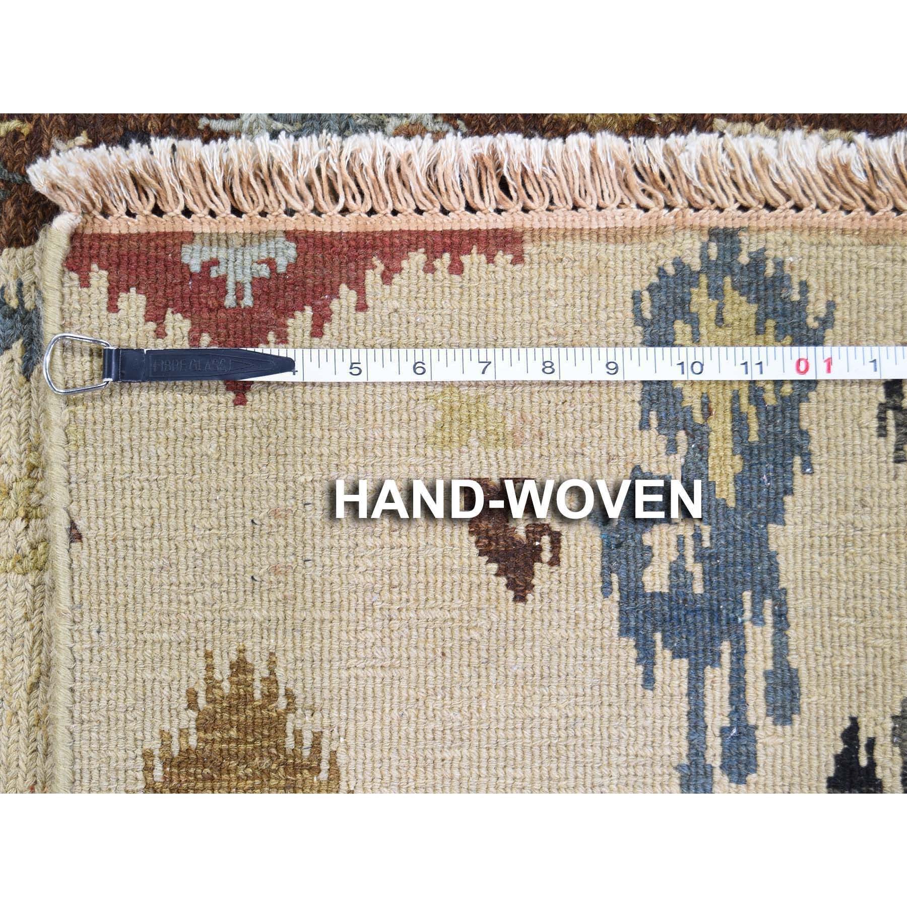 5-6 x8-3  Pure Wool Flat Weave Soumak Ikat Design Hand Woven Oriental Rug 