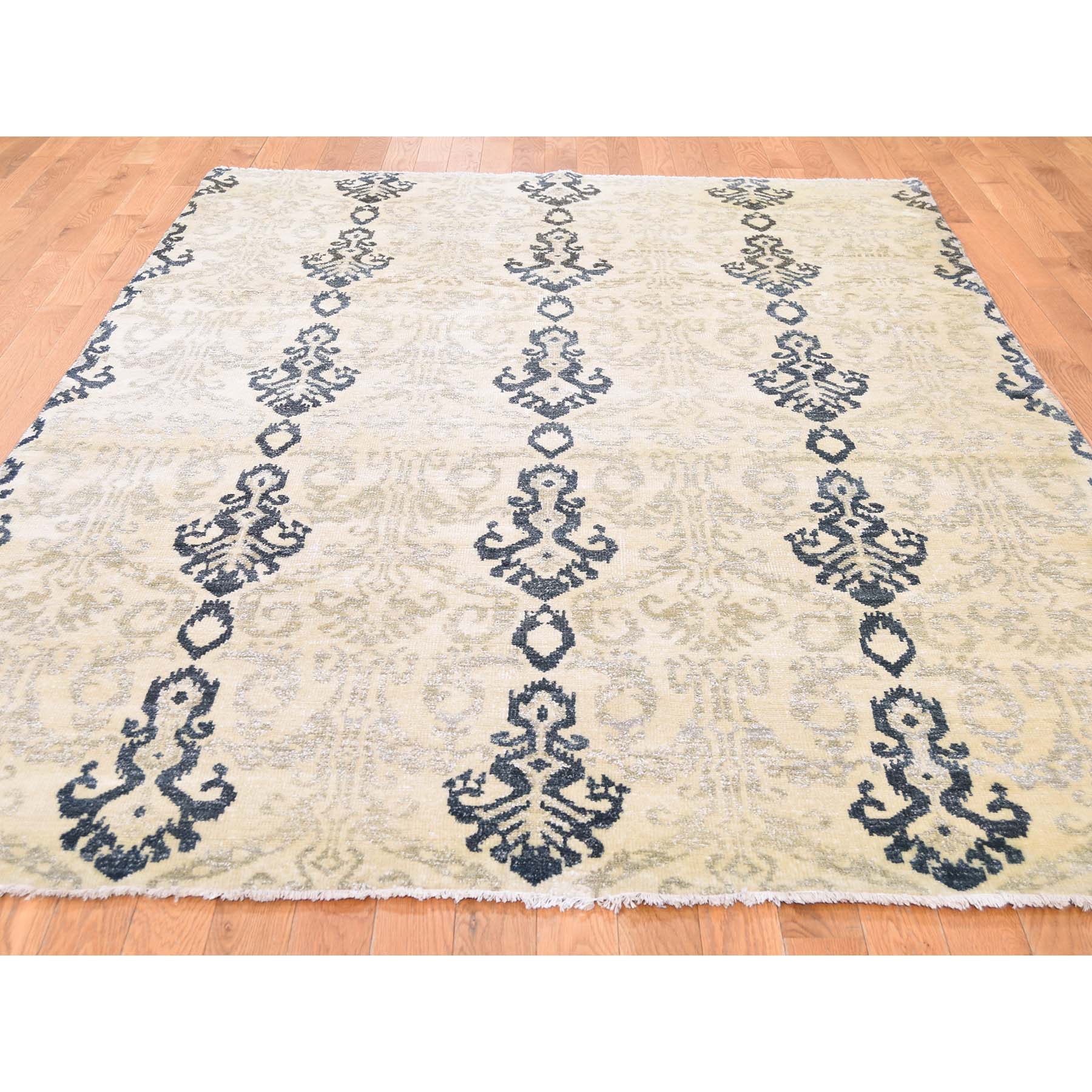 5-10 x8-7  Ikat Design Pure Wool Hand Knotted Oriental Rug 
