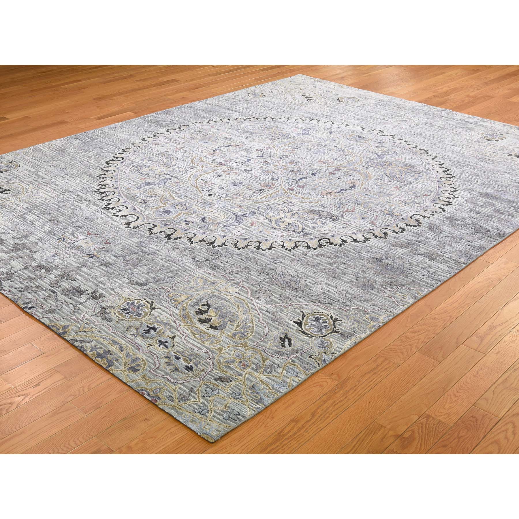 7-9 x10-1  THE MAHARAJA, Silk with Textured Wool Hand-Knotted Oriental Rug 