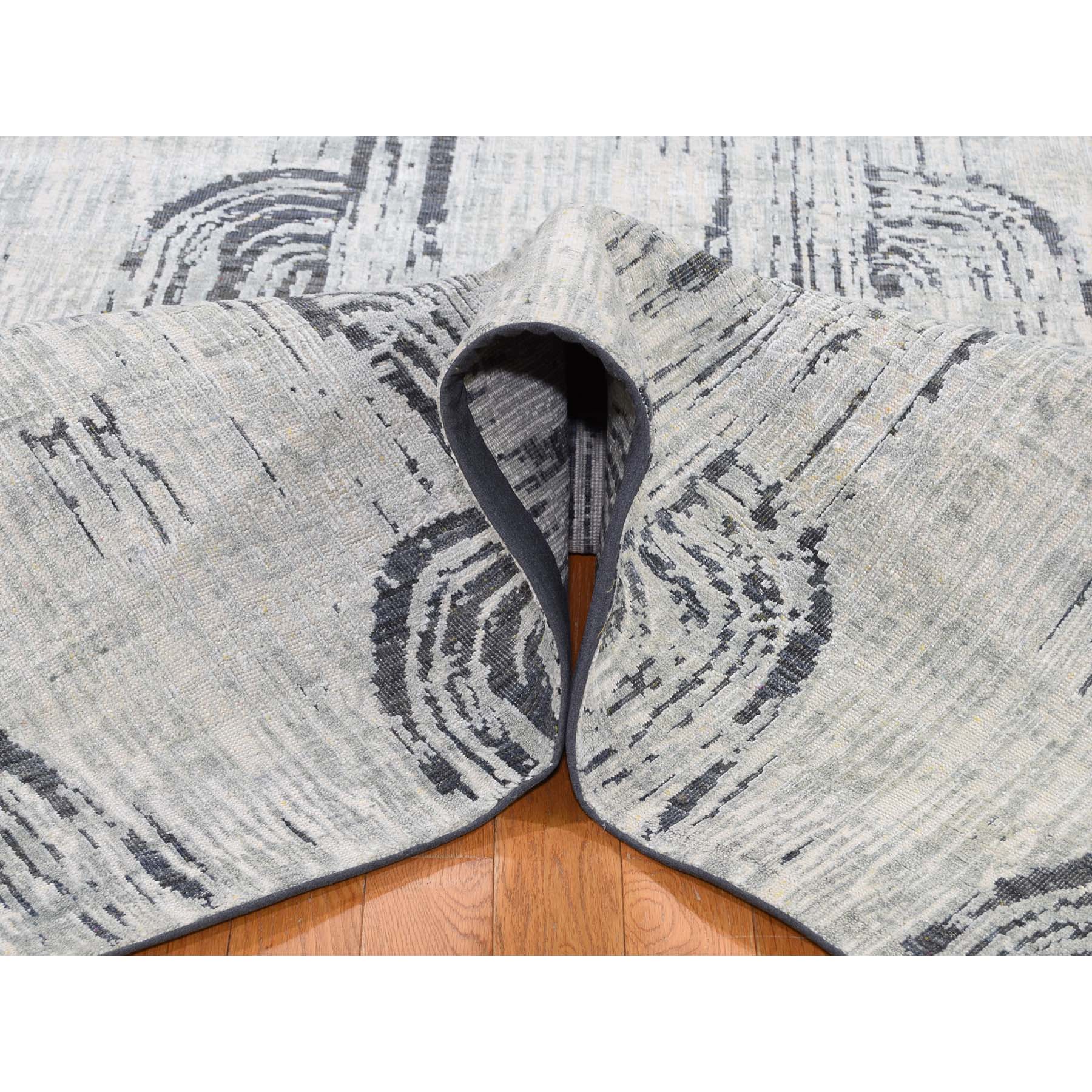 6-x9- THE CANE, Pure Silk With Textured Wool Hand-Knotted Oriental Rug 