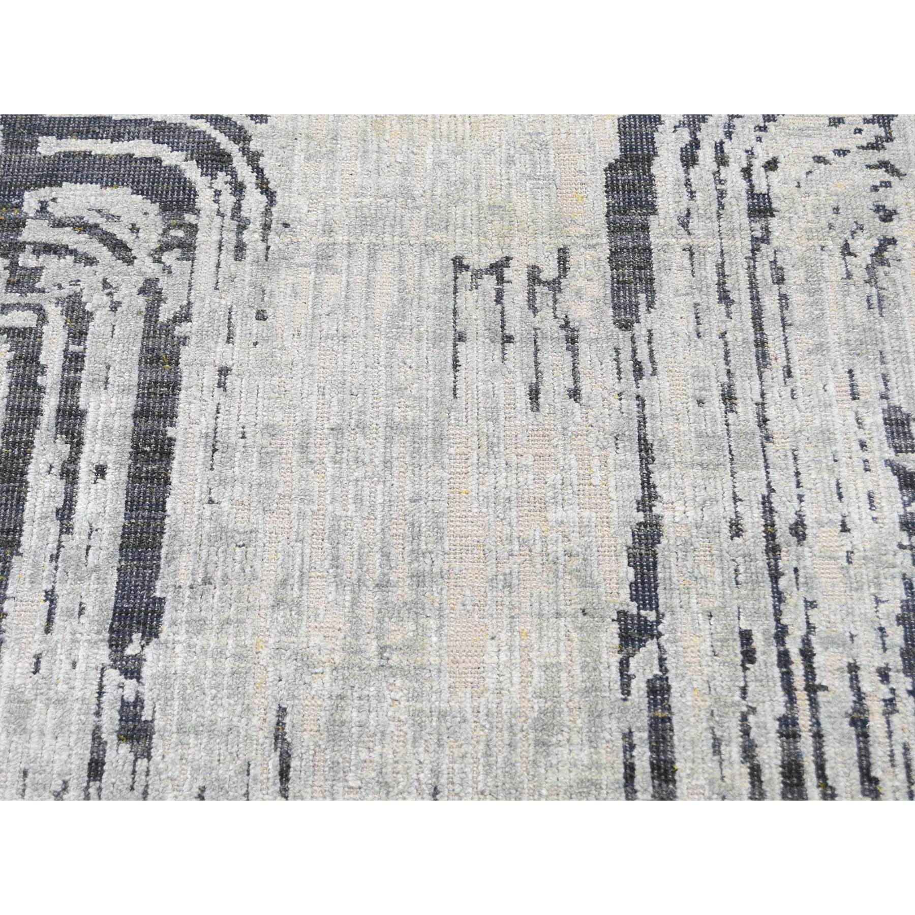 6-x9- THE CANE, Pure Silk With Textured Wool Hand-Knotted Oriental Rug 
