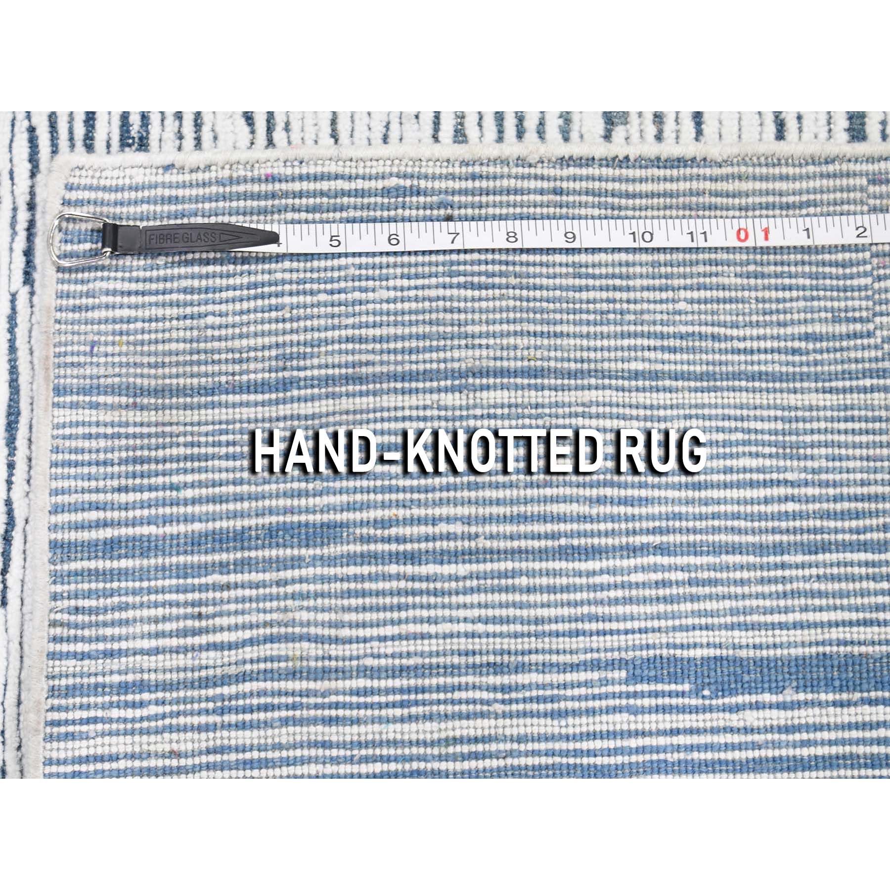 6-1 x9-4  Gabbeh Design Silk With Textured Wool Hand-Knotted Oriental Rug 