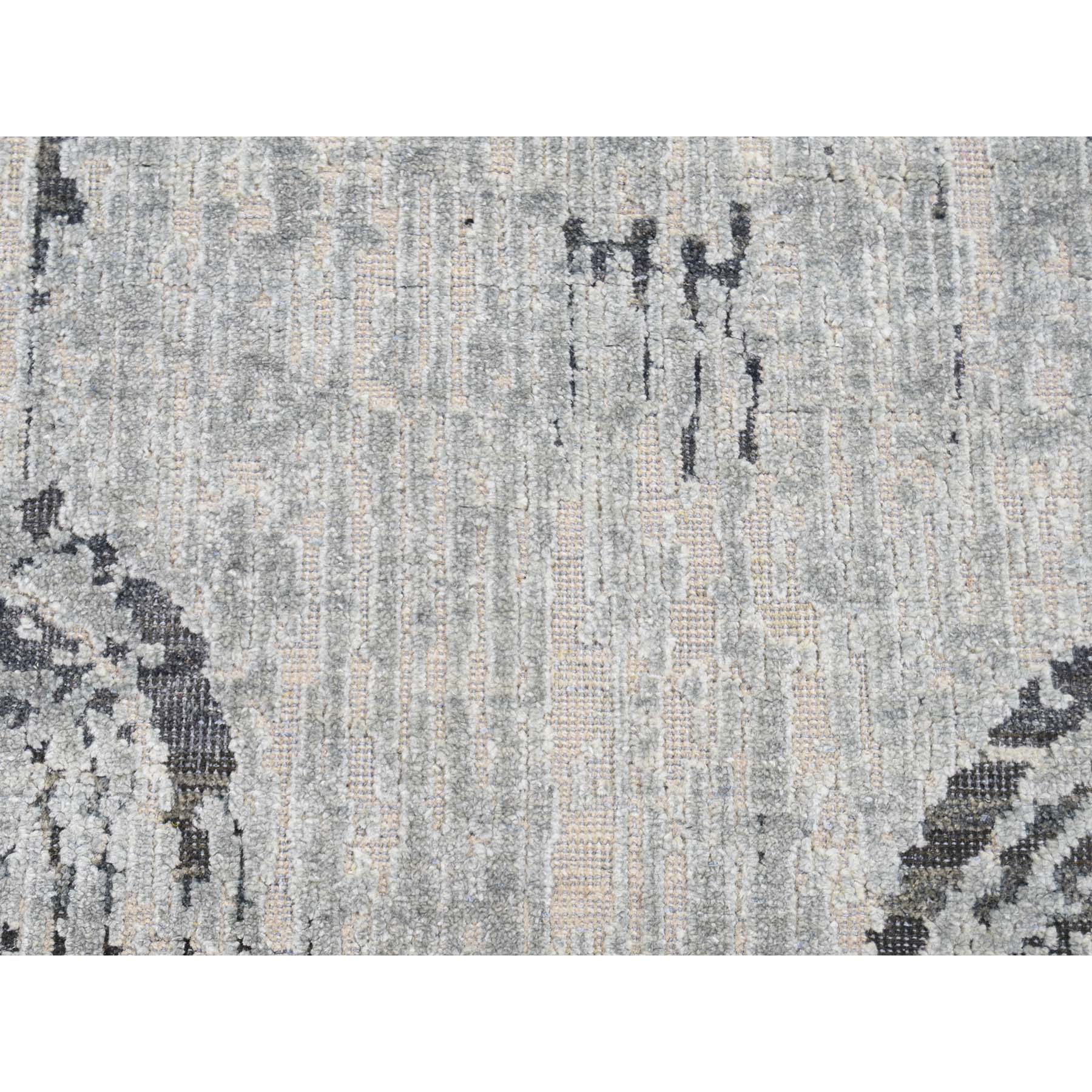 5-x7-1  THE CANE, Pure Silk With Textured Wool Hand-Knotted Oriental Rug 