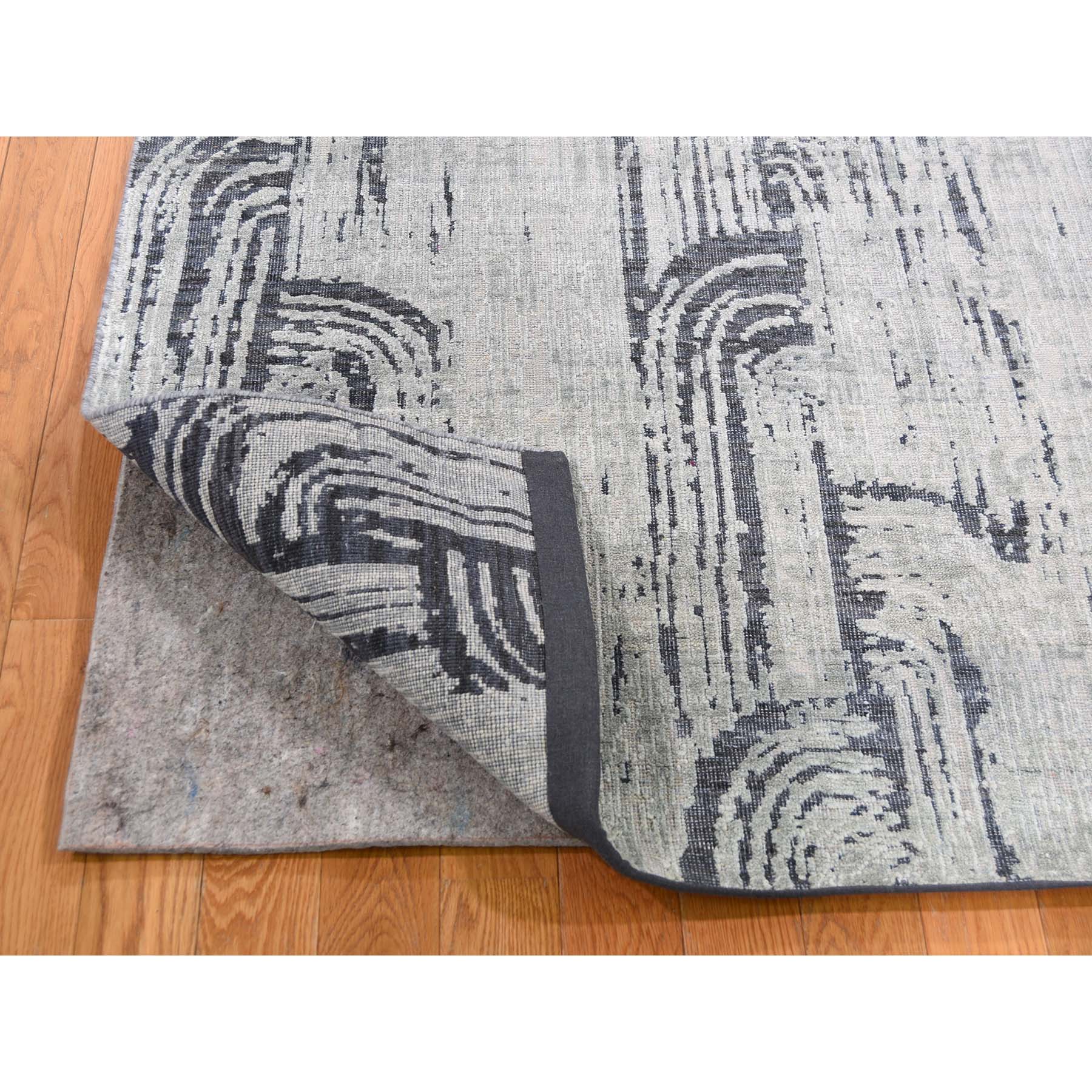 4-x6-3  THE CANE, Pure Silk With Textured Wool  Hand-Knotted Oriental Rug 