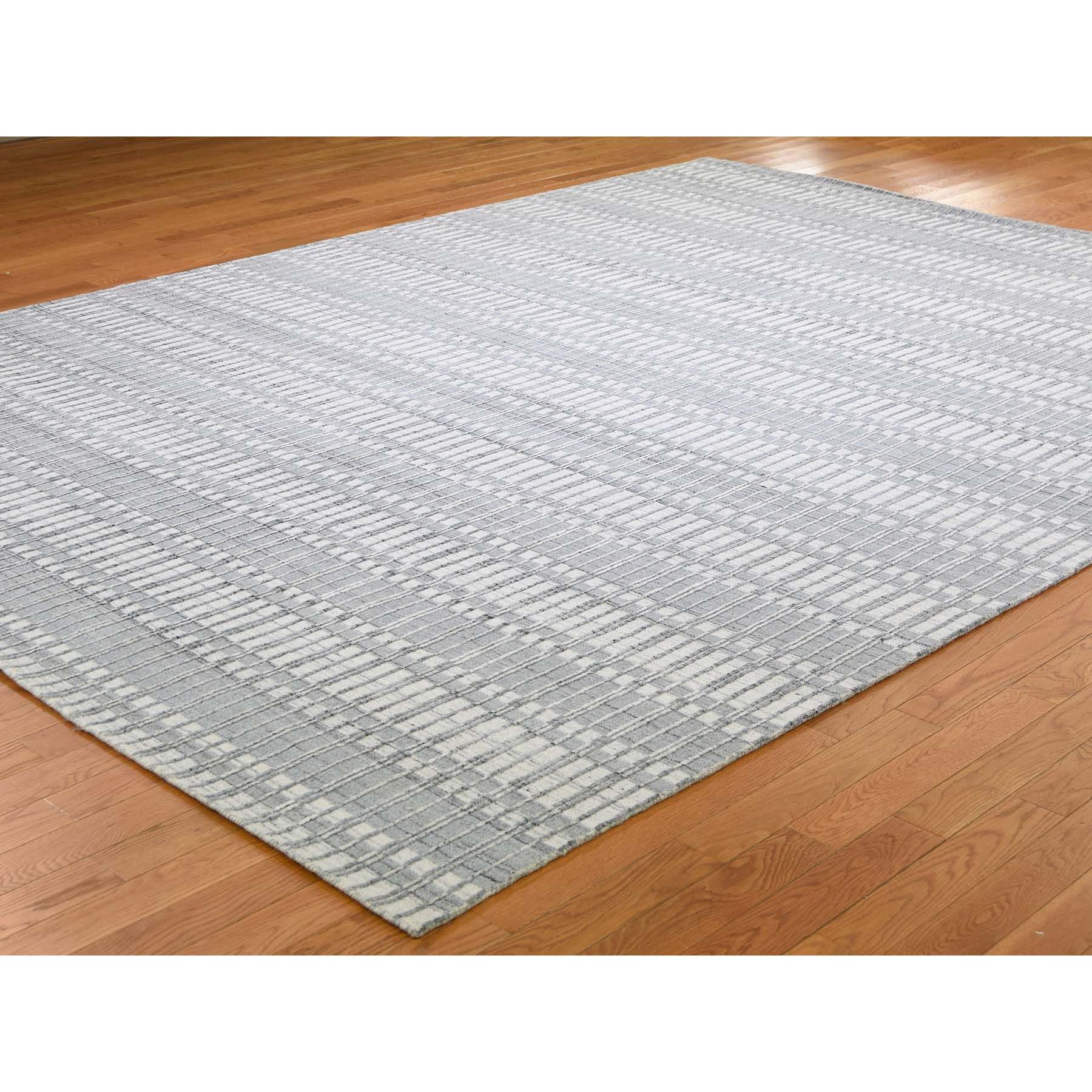 9-x11-10  Hi Lo Pile Pure Wool Tone On Tone Hand-Loomed Oriental Rug 
