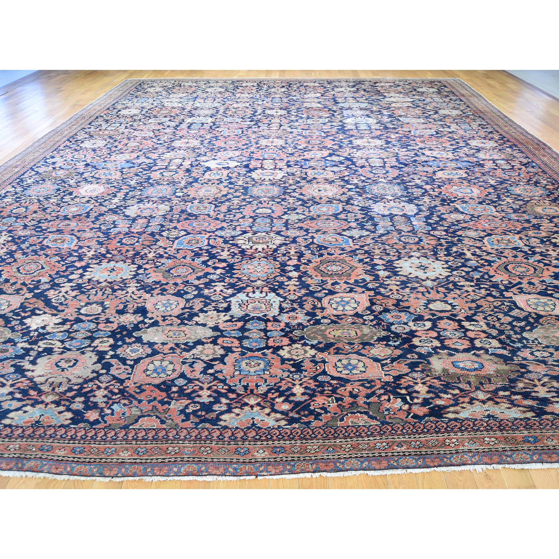 13-5 x17-10  Antique Persian Oversized Mahal Even wear Pure Wool Hand-Knotted Oriental Rug 