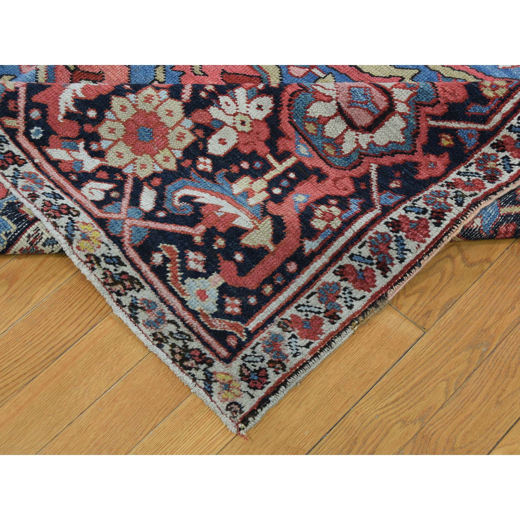 11-7 x14-9  Antique  Persian Heriz Pure Wool Exc Condition Hand-Knotted Fine Oriental Rug 