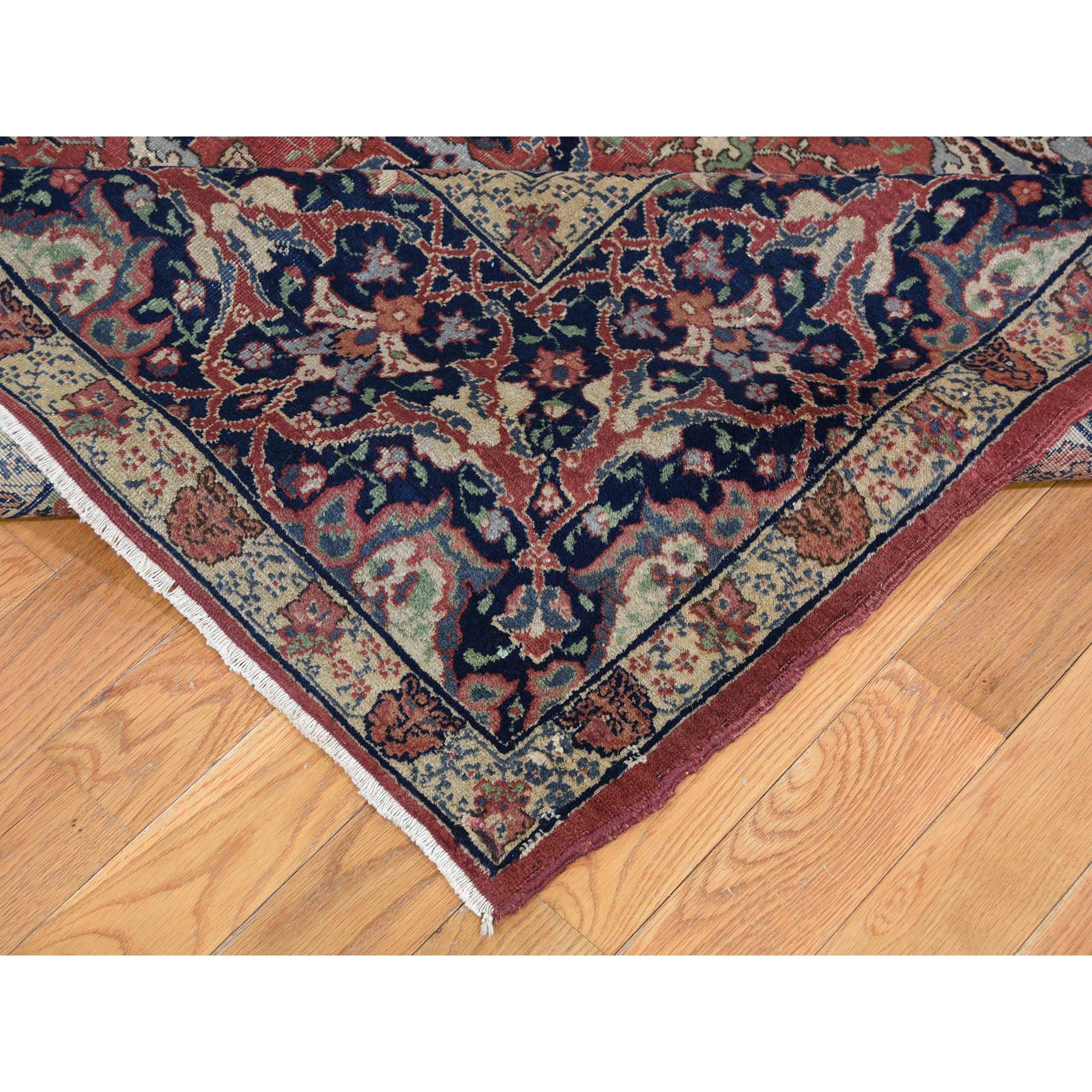 8-4 x11- Antique Persian Tabriz Pure Wool Good Condition Some Wear Hand-Knotted Oriental Rug 