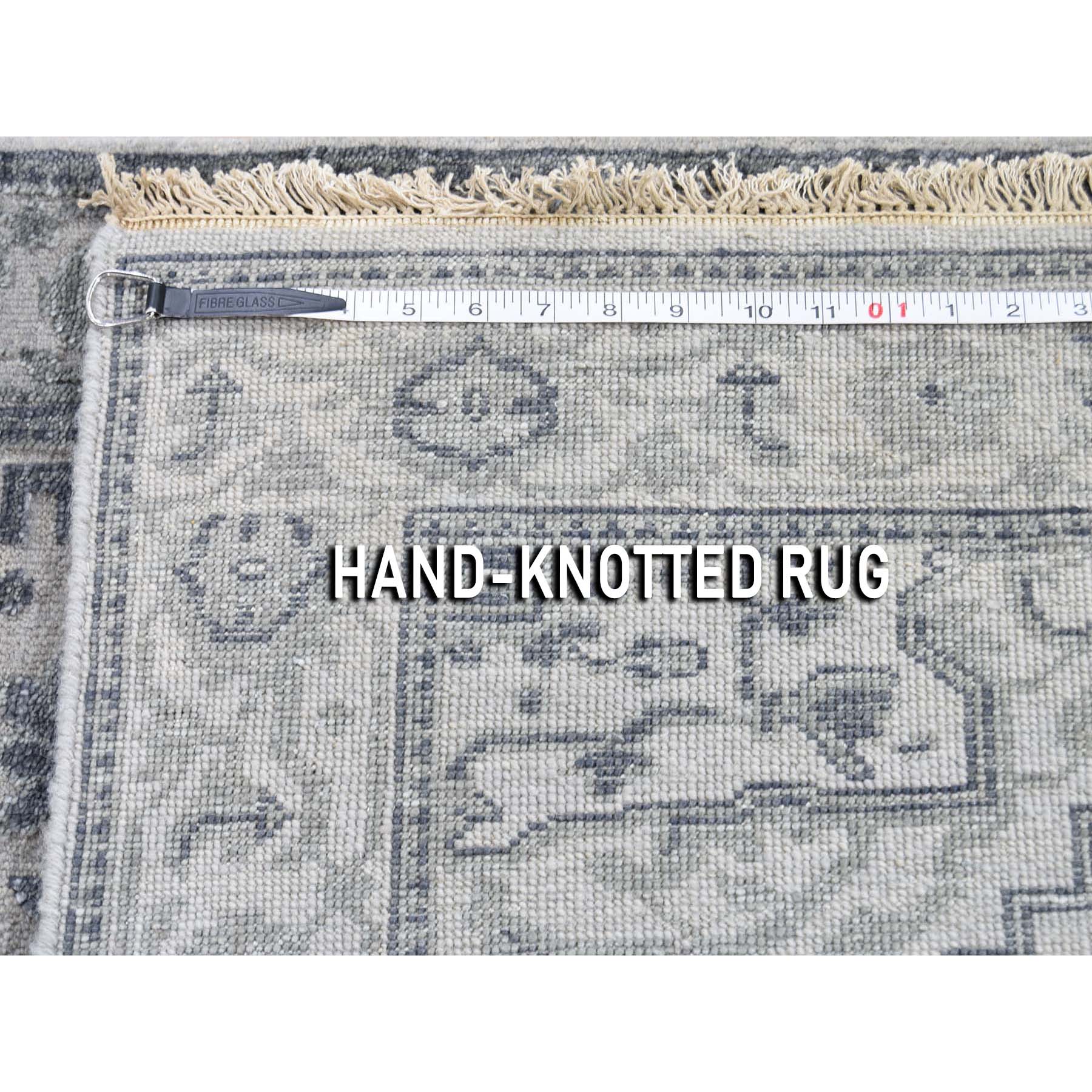 3-1 x5-2  Silver Heriz Design Wool And Silk Hi-lo Pile Hand-Knotted Oriental Rug 
