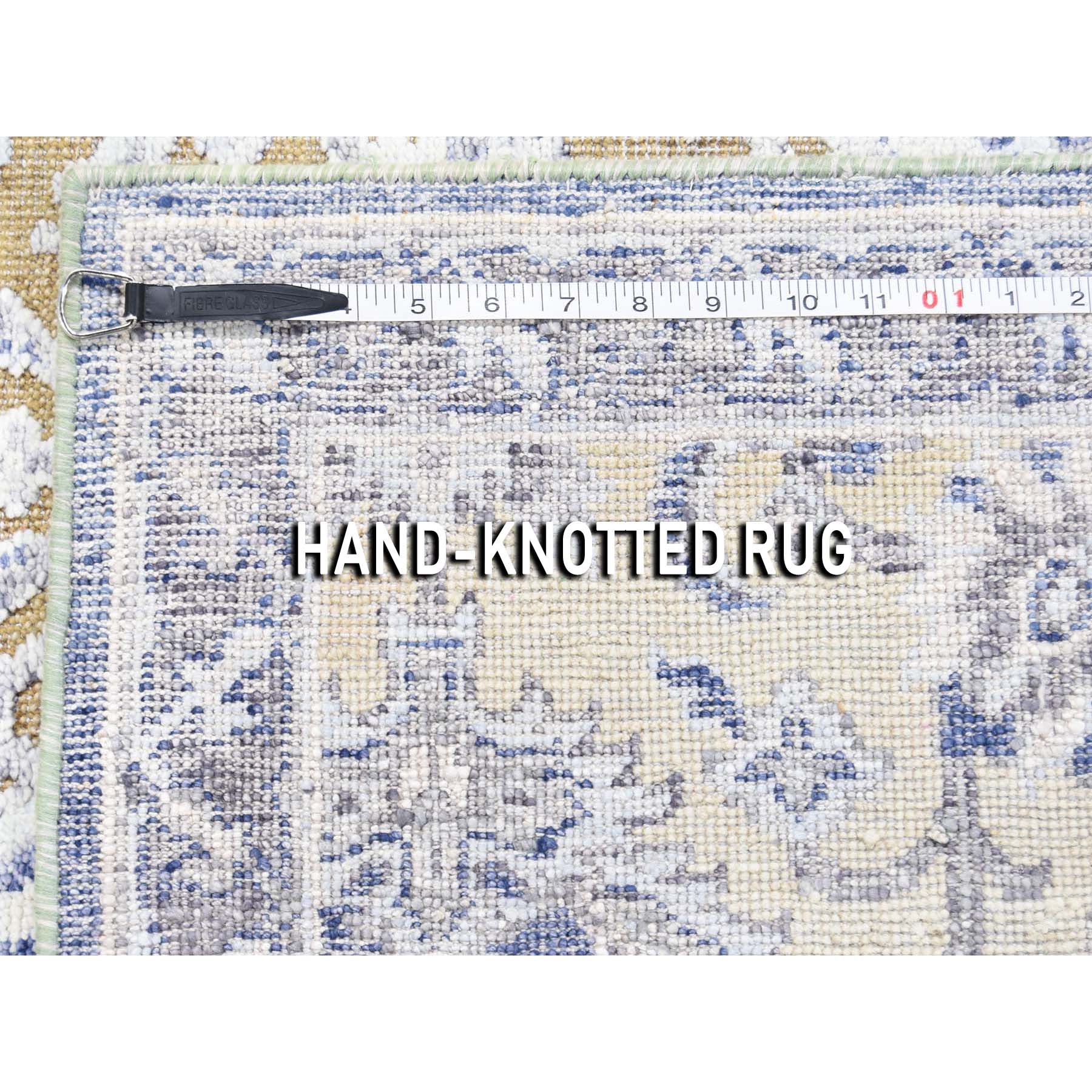 4-10 x7- Silk with Textured Wool Hand Knotted Oriental Rug 