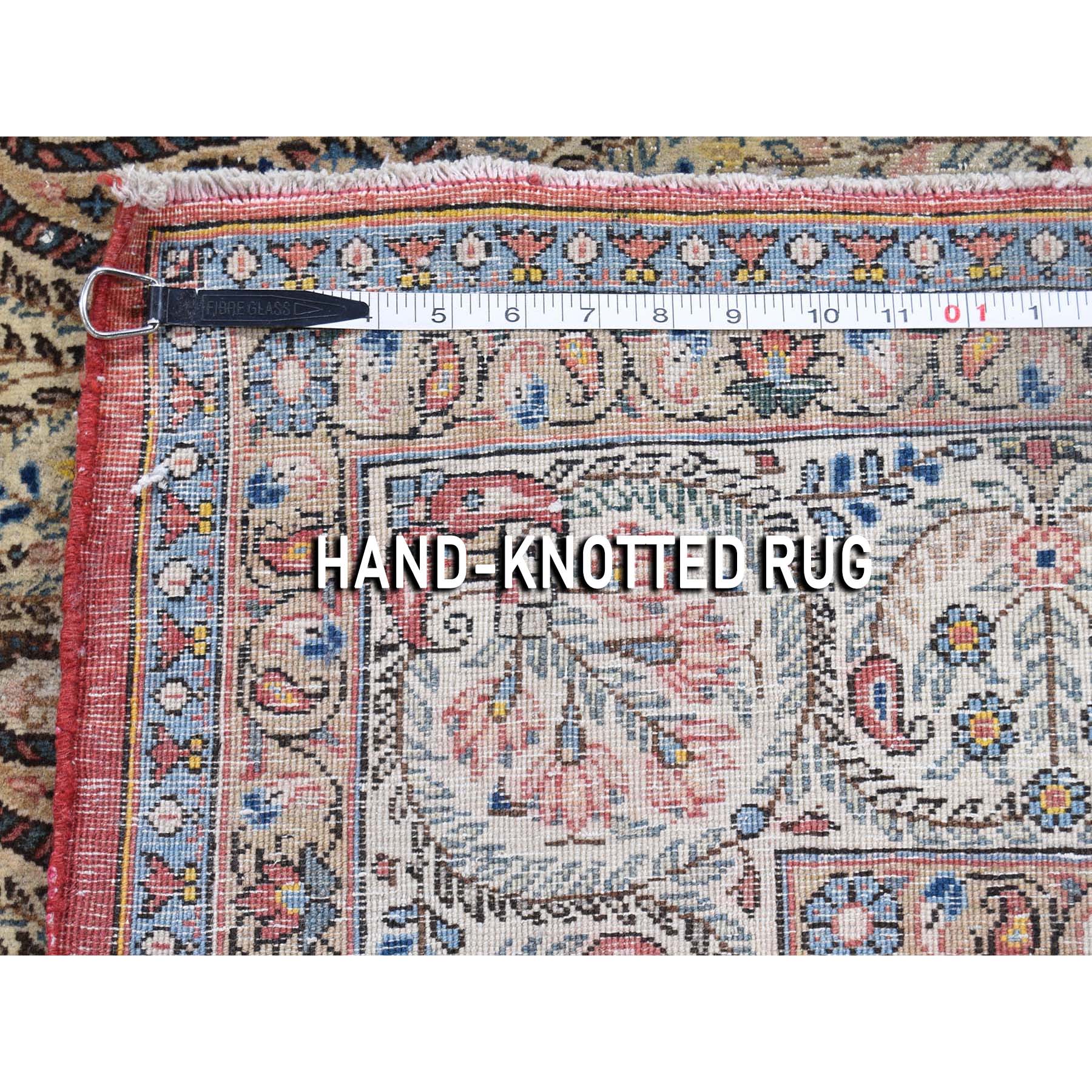 6-3 x8-9  Antique Persian Qum Good Condition Paisley Design Hand-Knotted Fine Oriental Rug 