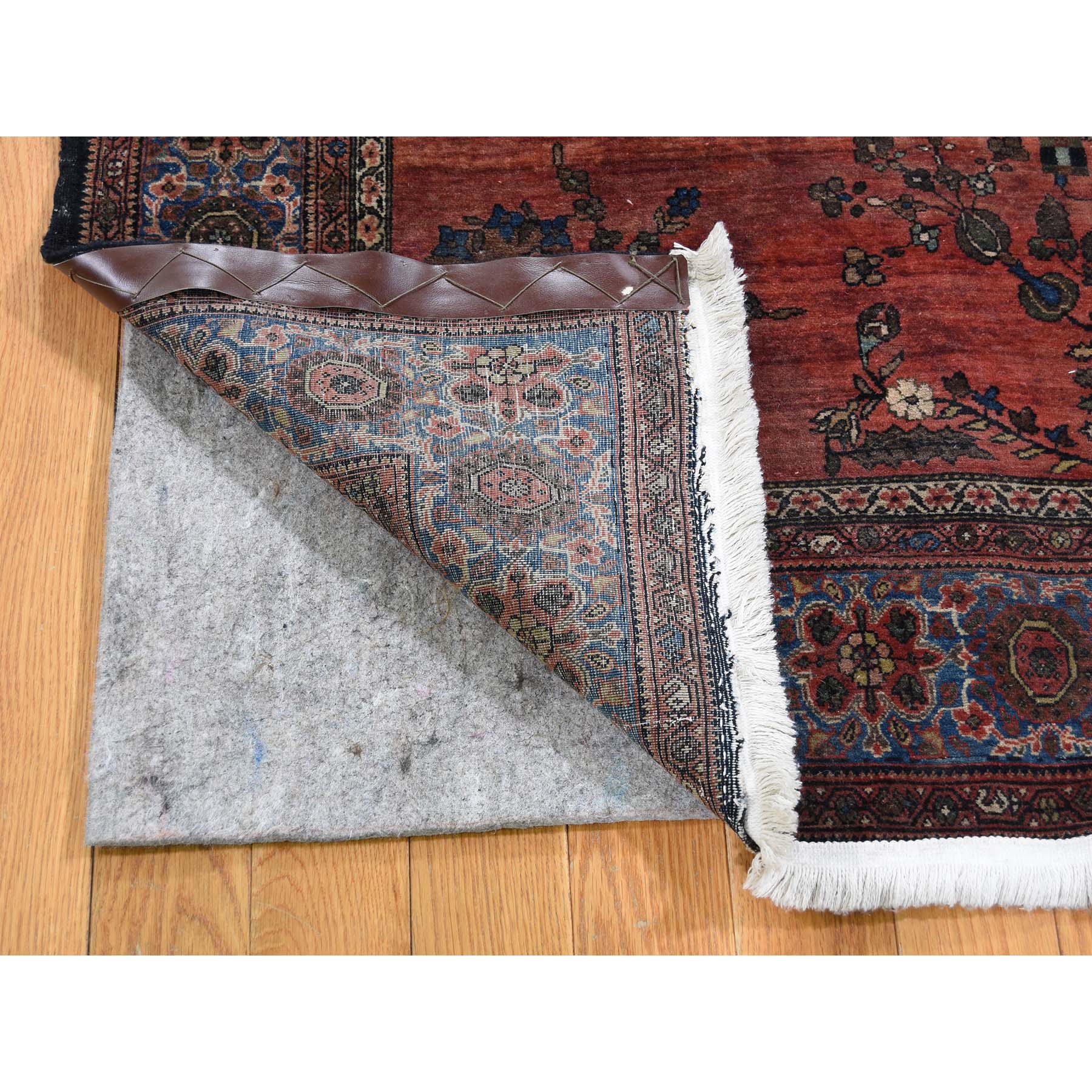 4-2 x6-4  Antique Persian Sarouk Fereghan Worn But Soft Hand-Knotted Oriental Rug 