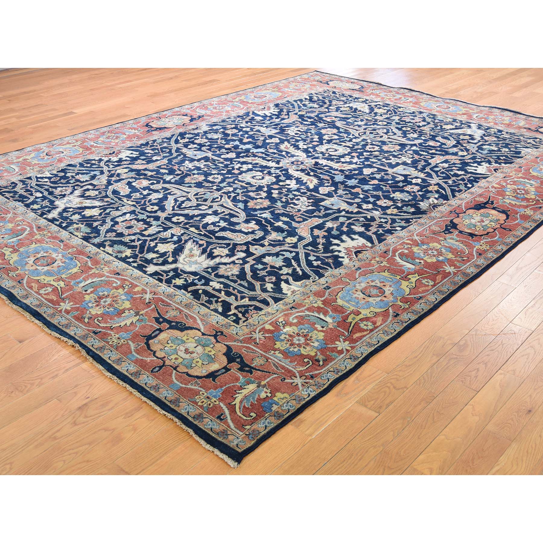 8-10 x11-10  Heriz Re-Creation All Over Design Pure Wool Hand-Knotted Oriental Rug 