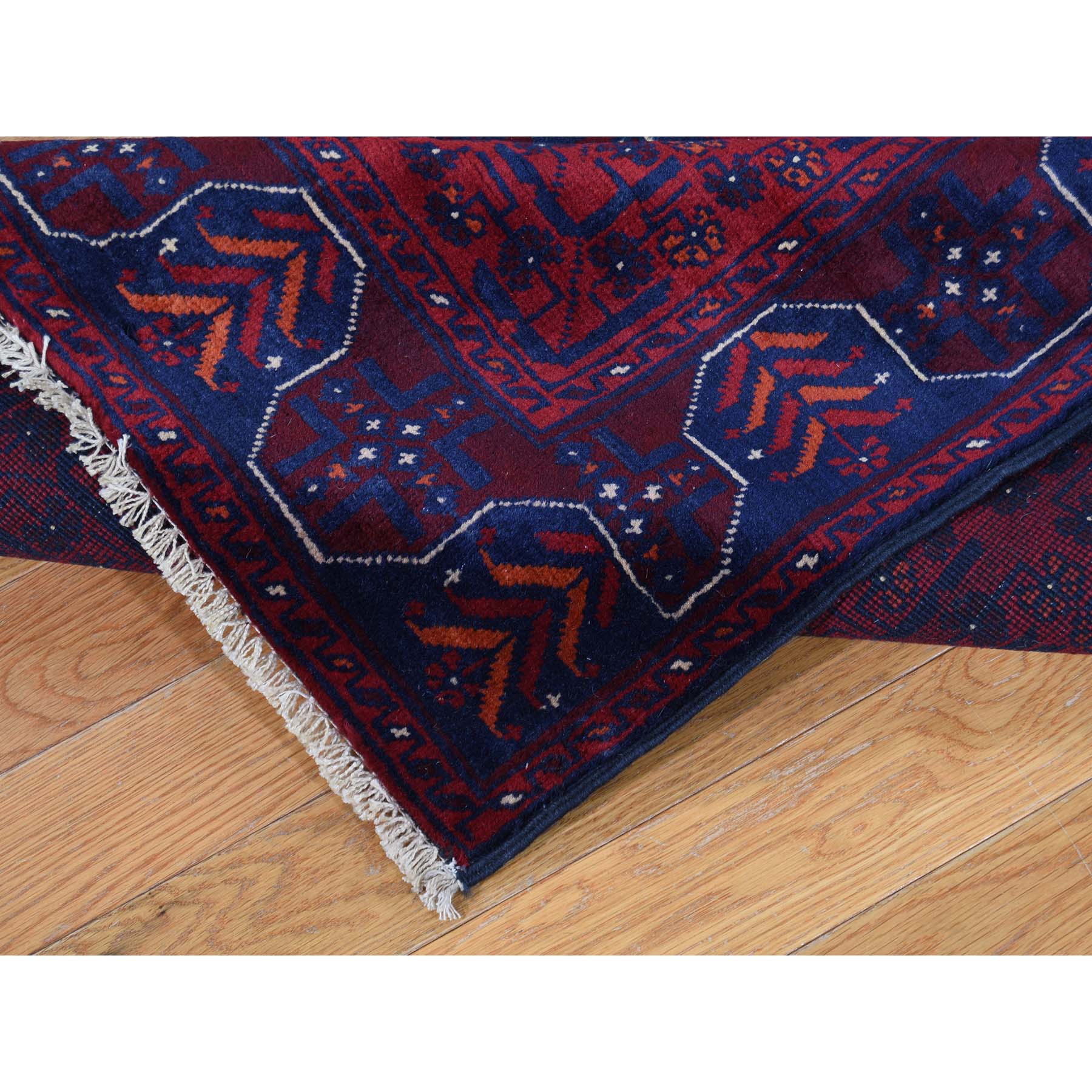 2-6 x31-8  Afghan Khamyab Silky Wool XL Runner Hand-Knotted Oriental Rug 