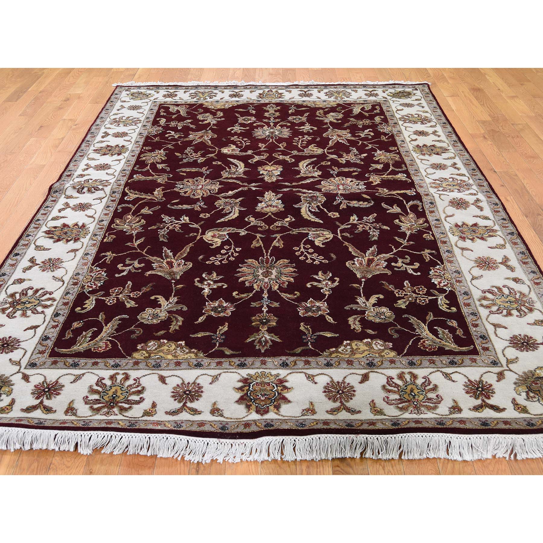 6-x9-1 Rajasthan Half Wool and Half Silk Hand-Knotted Oriental Rug 