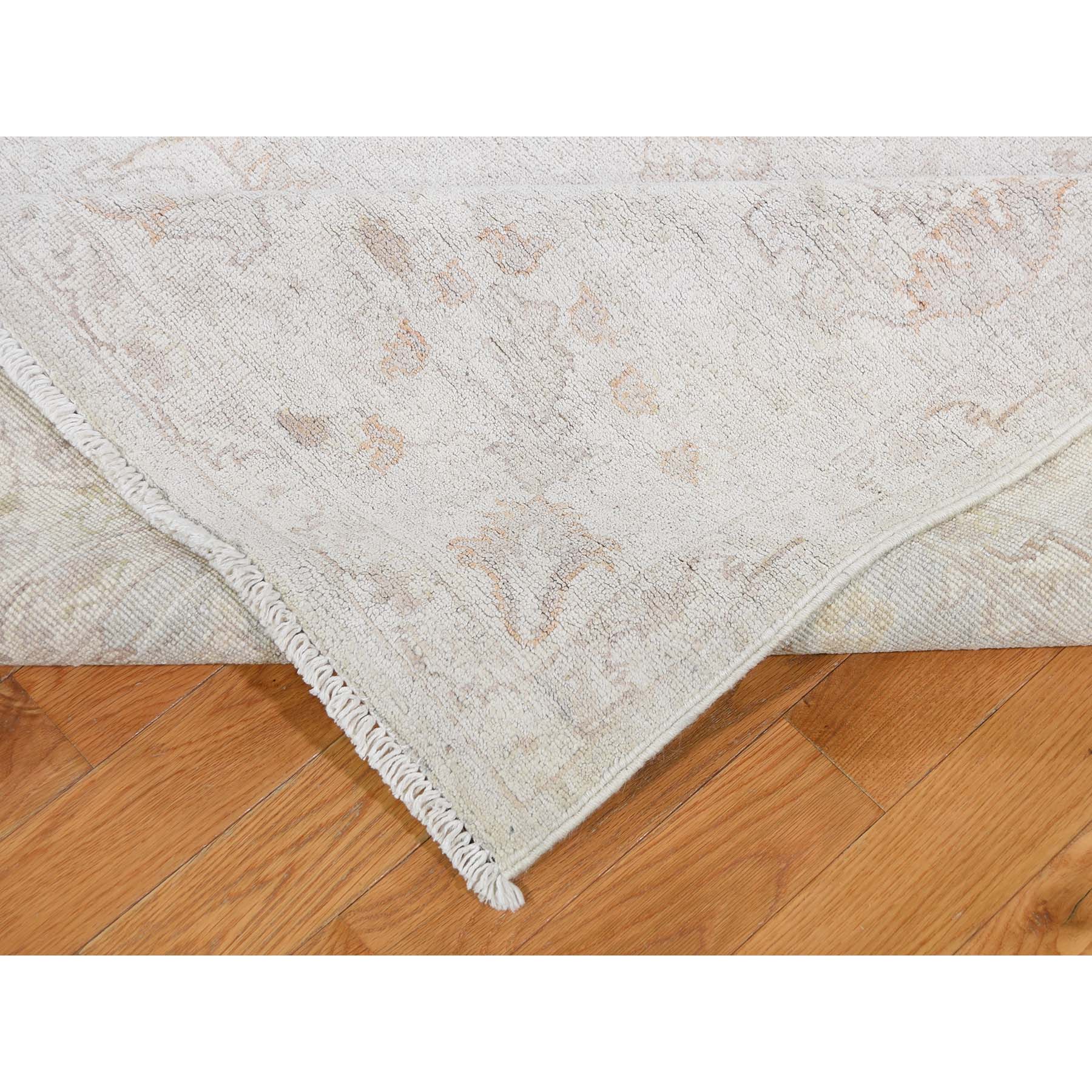 8-x9-6  White Wash Peshawar Pure Wool Hand-Knotted Oriental Rug 