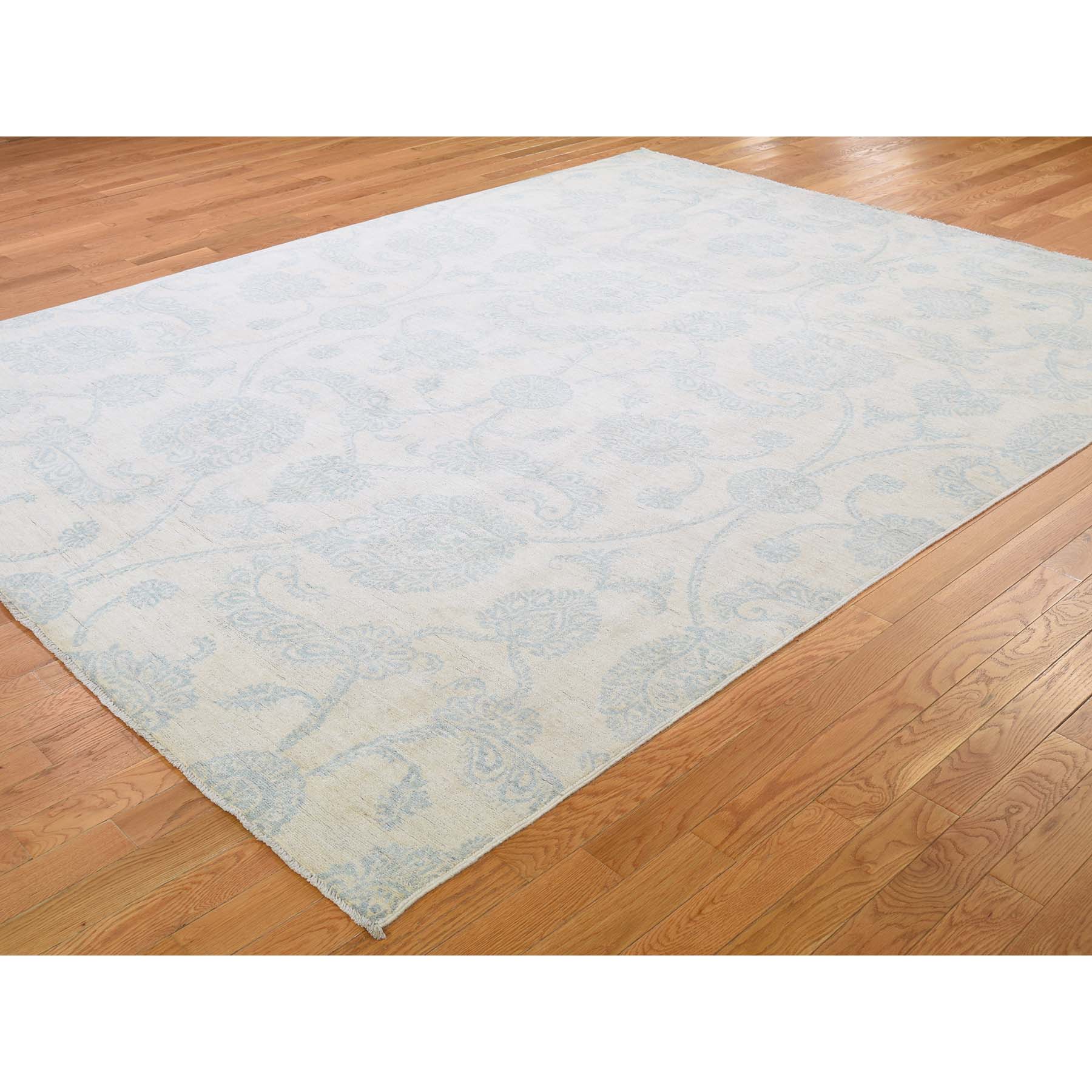 8-x10-1  Peshawar With Oushak Damask Design Pure Wool Hand-Knotted Oriental Rug 
