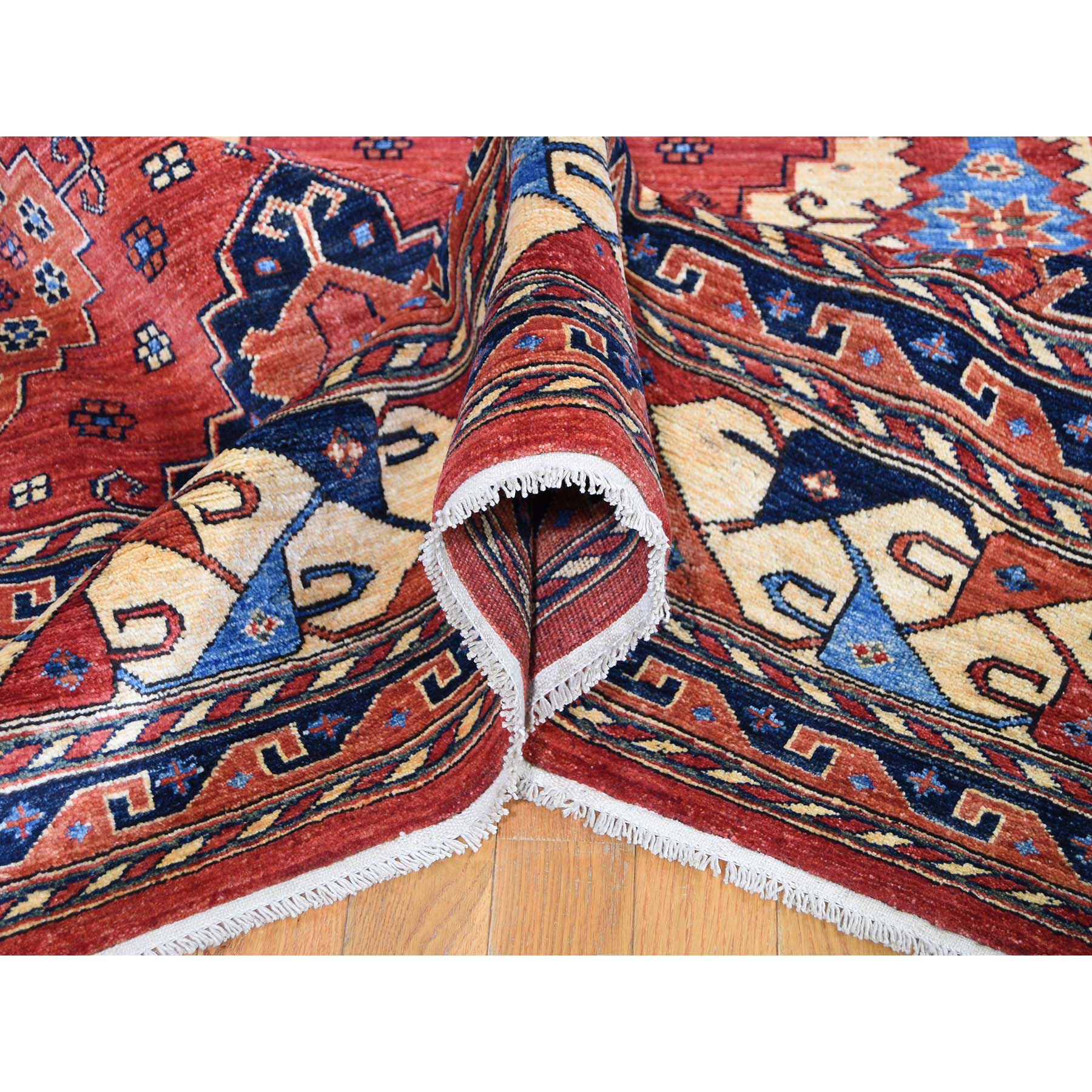 10-x14- Afghan Ersari Geometric All Over Design Pure Wool Hand-knotted Oriental Rug 