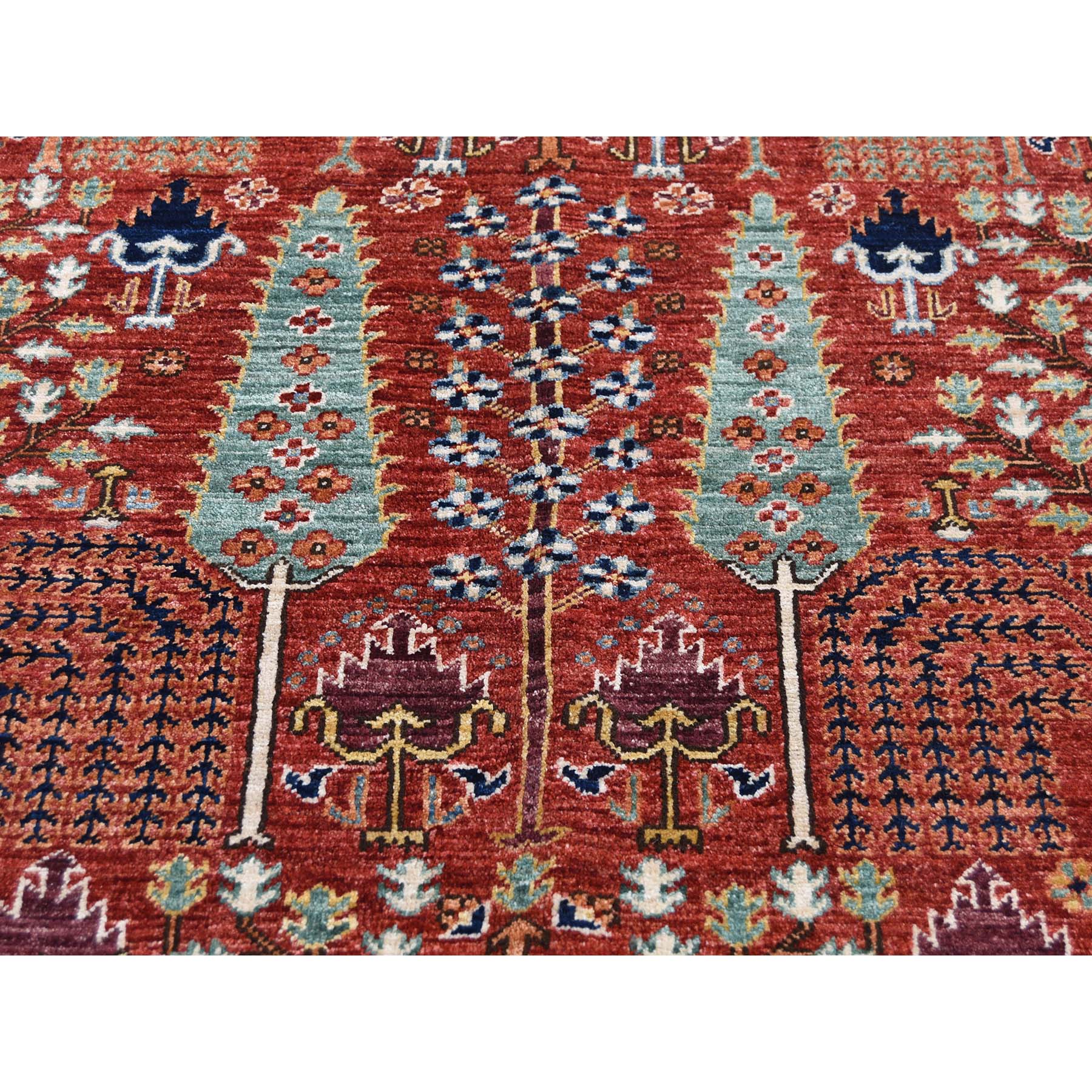 9-10 x13-10  Antiqued Willow and Cypress Design Hand Knotted Oriental Rug 