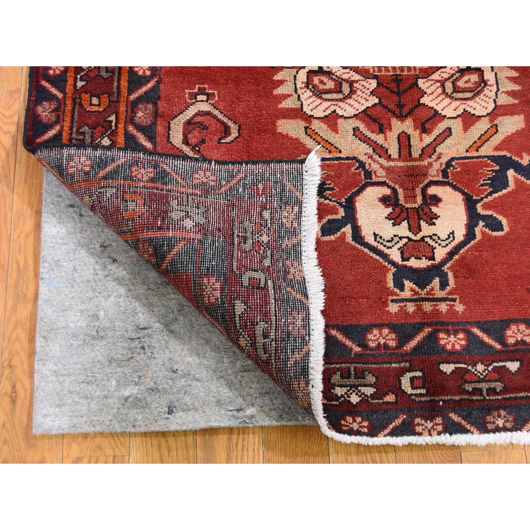 3-7 x9-9  North West Persian Vase Design Pure Wool Wide Runner Hand-Knotted Oriental Rug 
