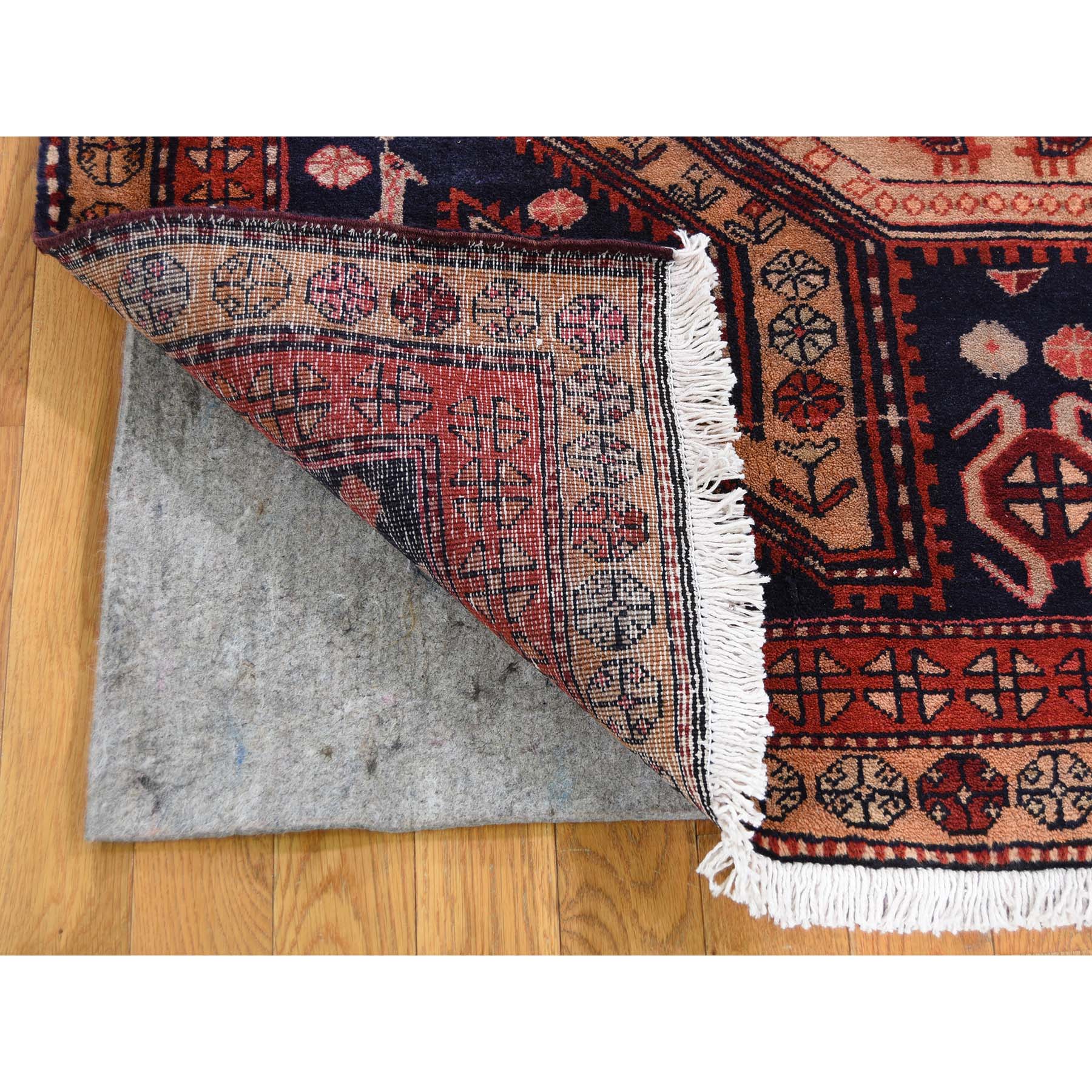 4-6 x10- Vintage North East Persian Pure Wool Wide Runner Oriental Rug 