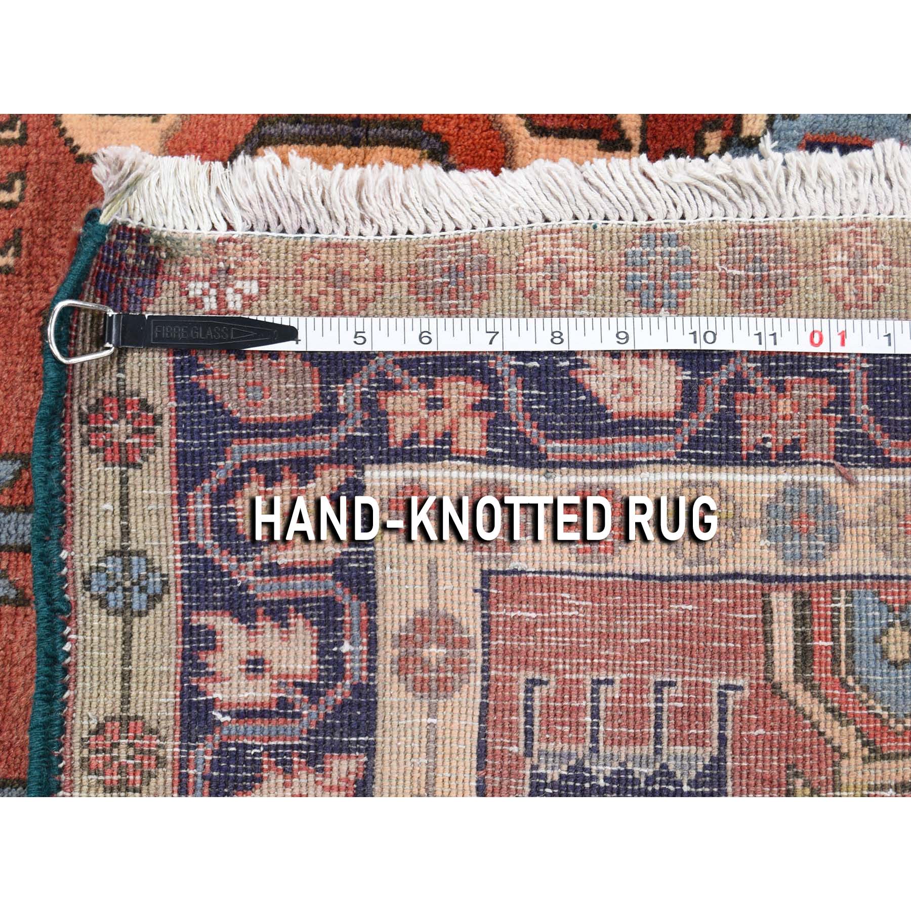 4-8 x10- Vintage North East Persian With Animals & Birds Pure Wool Wide Runner Oriental Rug 