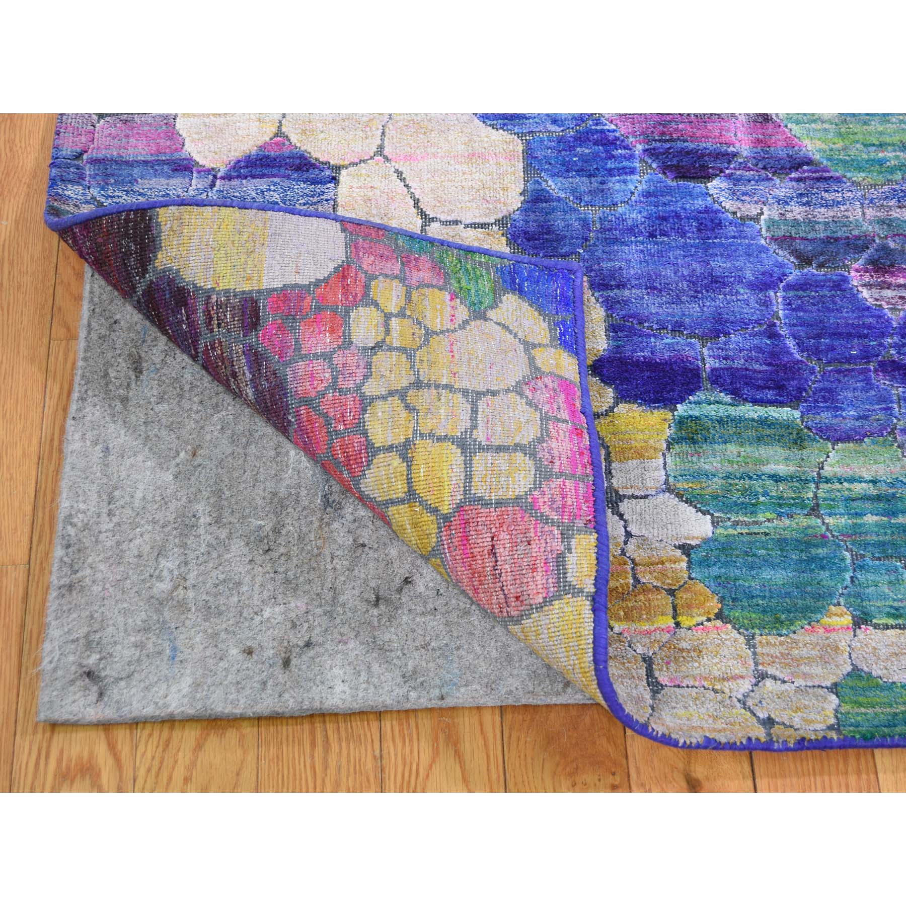 8-10 x12-2  THE COLORFUL GRAPES, Sari Silk Hand-Knotted Oriental Rug 