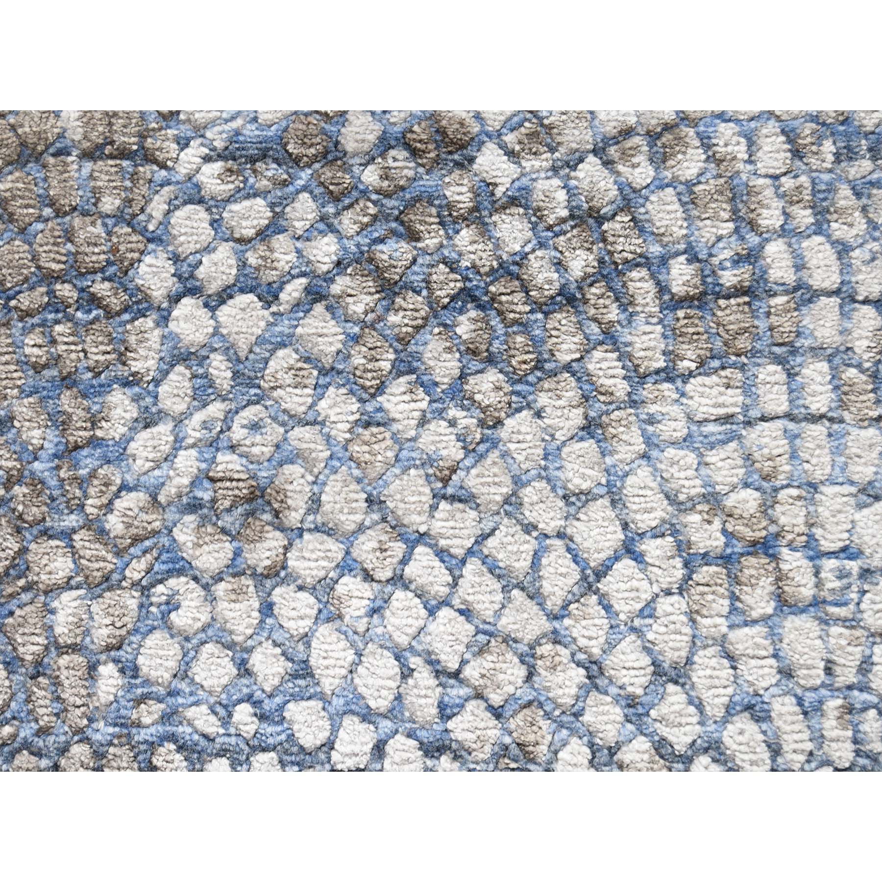 5-2 x6-10  Denim Silken Roman Mosaic Design Hand-Knotted Oriental Rug 