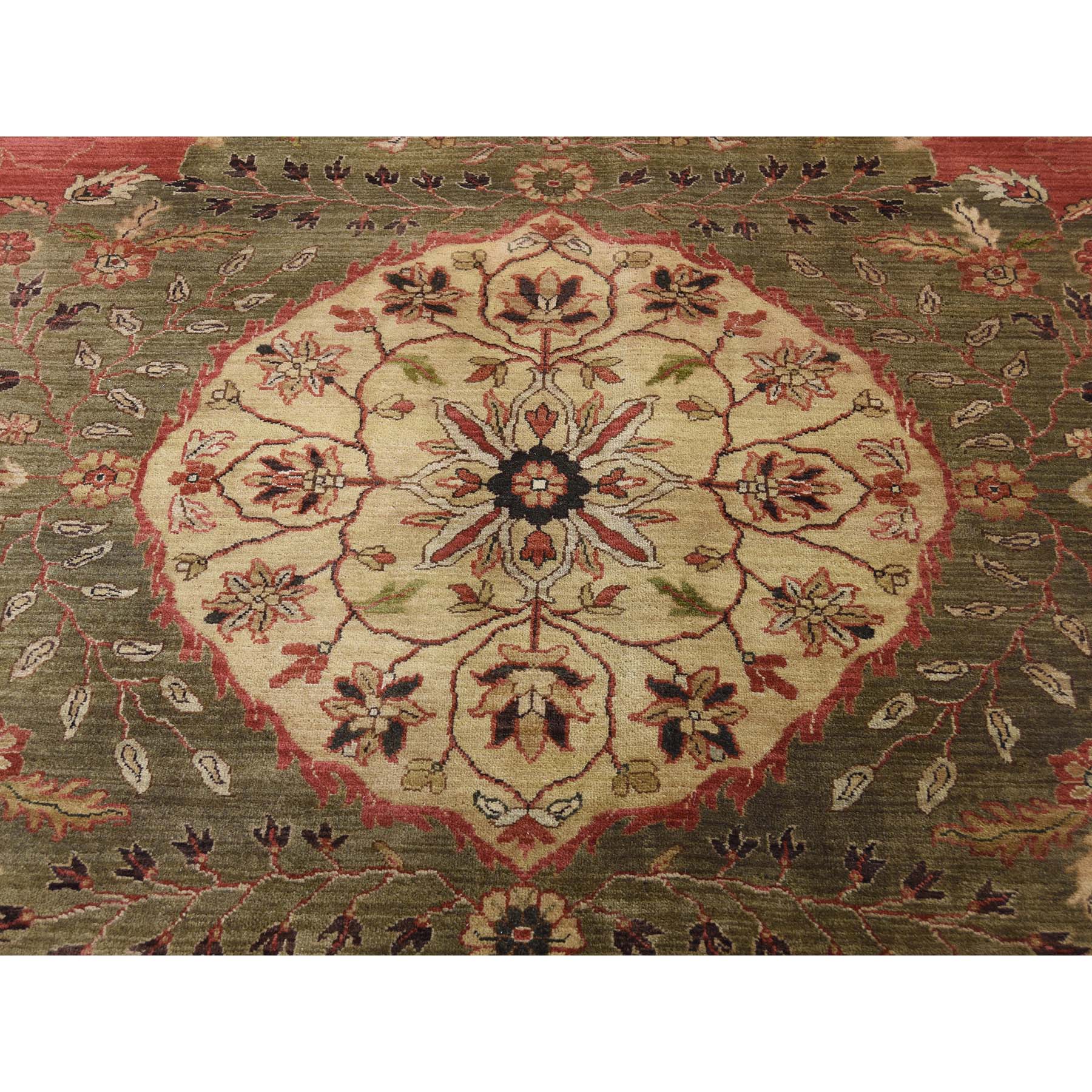 9-x12-2  Red,Antiqued Tabriz 300 KPSI Vegetable Dyes Hand-Knotted Oriental Rug 