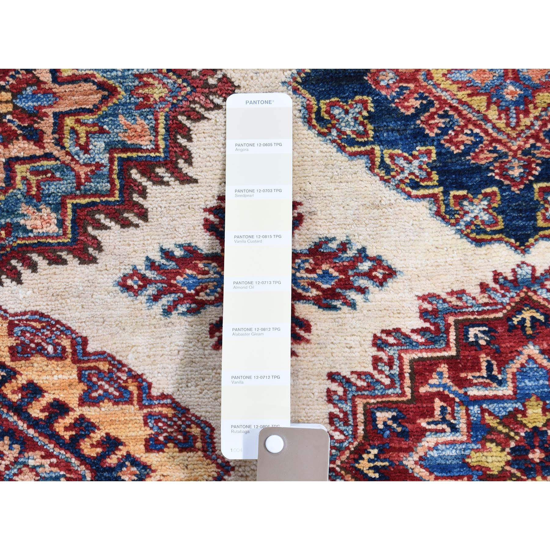 5-9 x8-3  Ivory Super Kazak Pure Wool Hand-Knotted Oriental Rug 