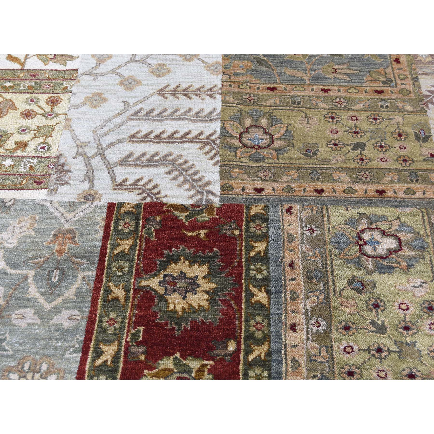 8-3 x9-9  On Clearance Patchwork with Peshawar Design Hand Knotted Oriental Rug 