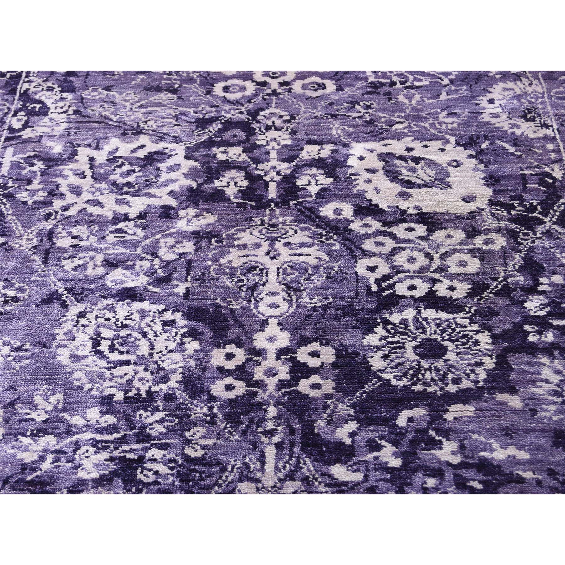 4-10 x6-8  Transitional Purple Tabriz Wool and Silk Hand-Knotted Oriental Rug 