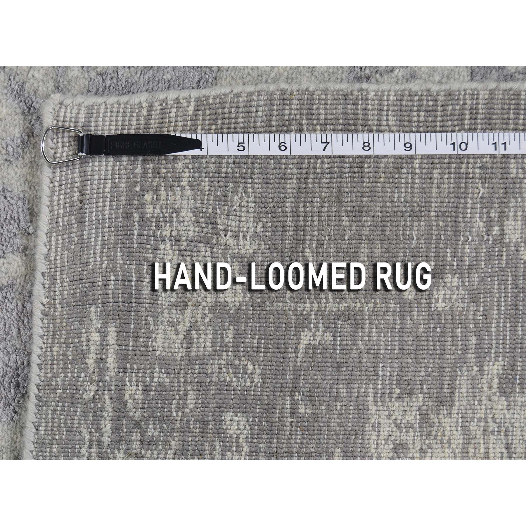 11-8 x14-10  Gray Oversized Broken Cypress Tree Design Wool & Silk Thick Hand-Loomed Oriental Rug 