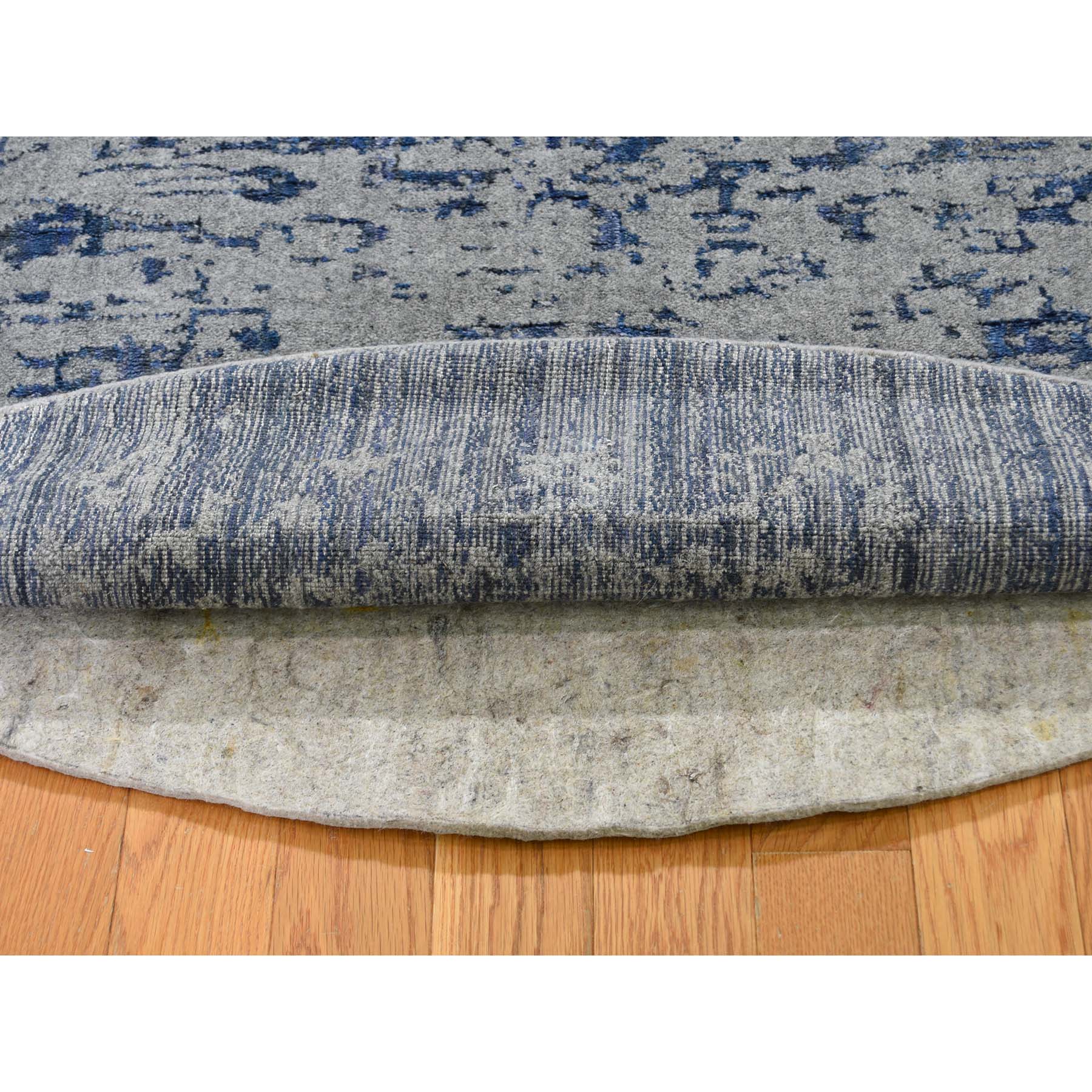 5-10 x5-10  jacquard Hand-Loomed With Broken Heriz Design Round Wool And Silk Oriental Rug 