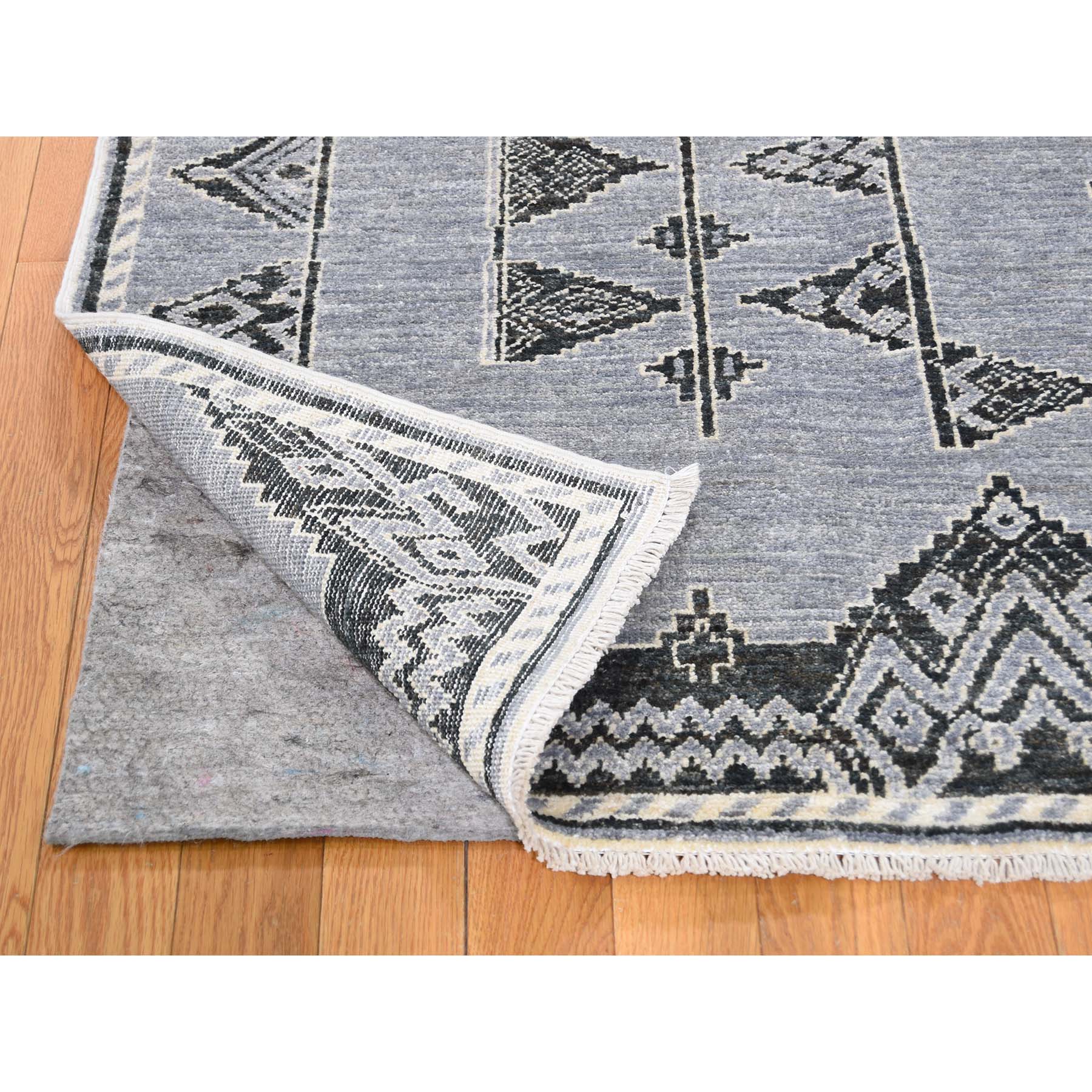 8-1 x10- Silver Peshawar Berber Motif Influence Southwestern Design Pure Wool Oriental Rug 