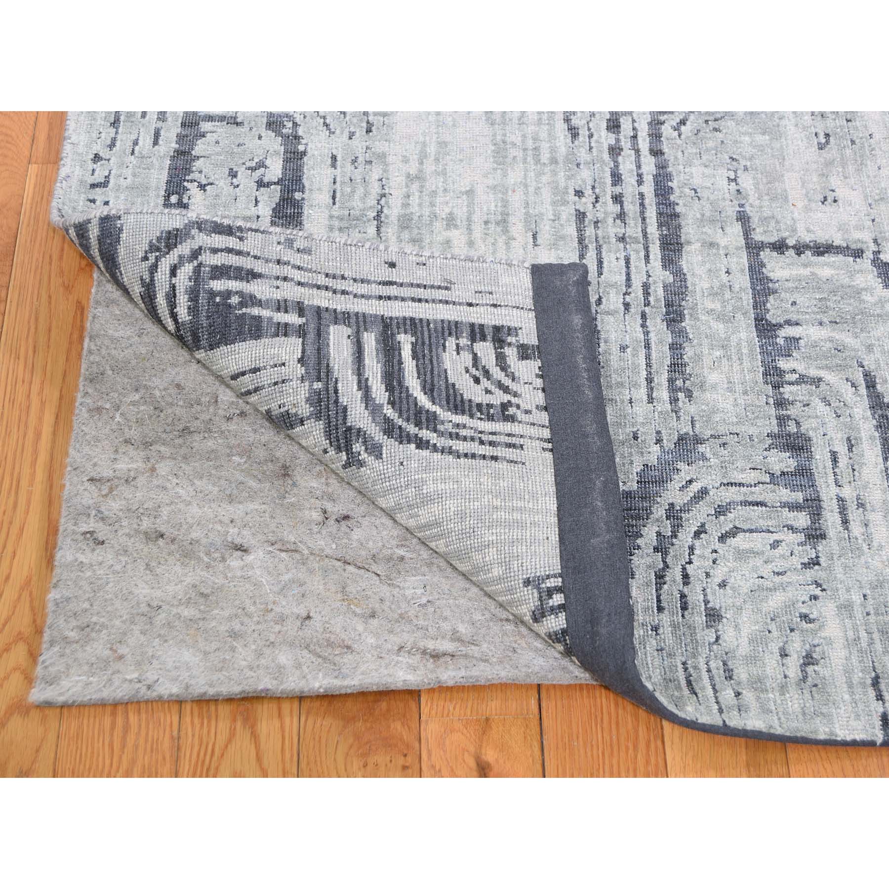 8-9 x12-2  THE CANE, Pure Silk With Textured Wool  Hand-Knotted Oriental Rug 