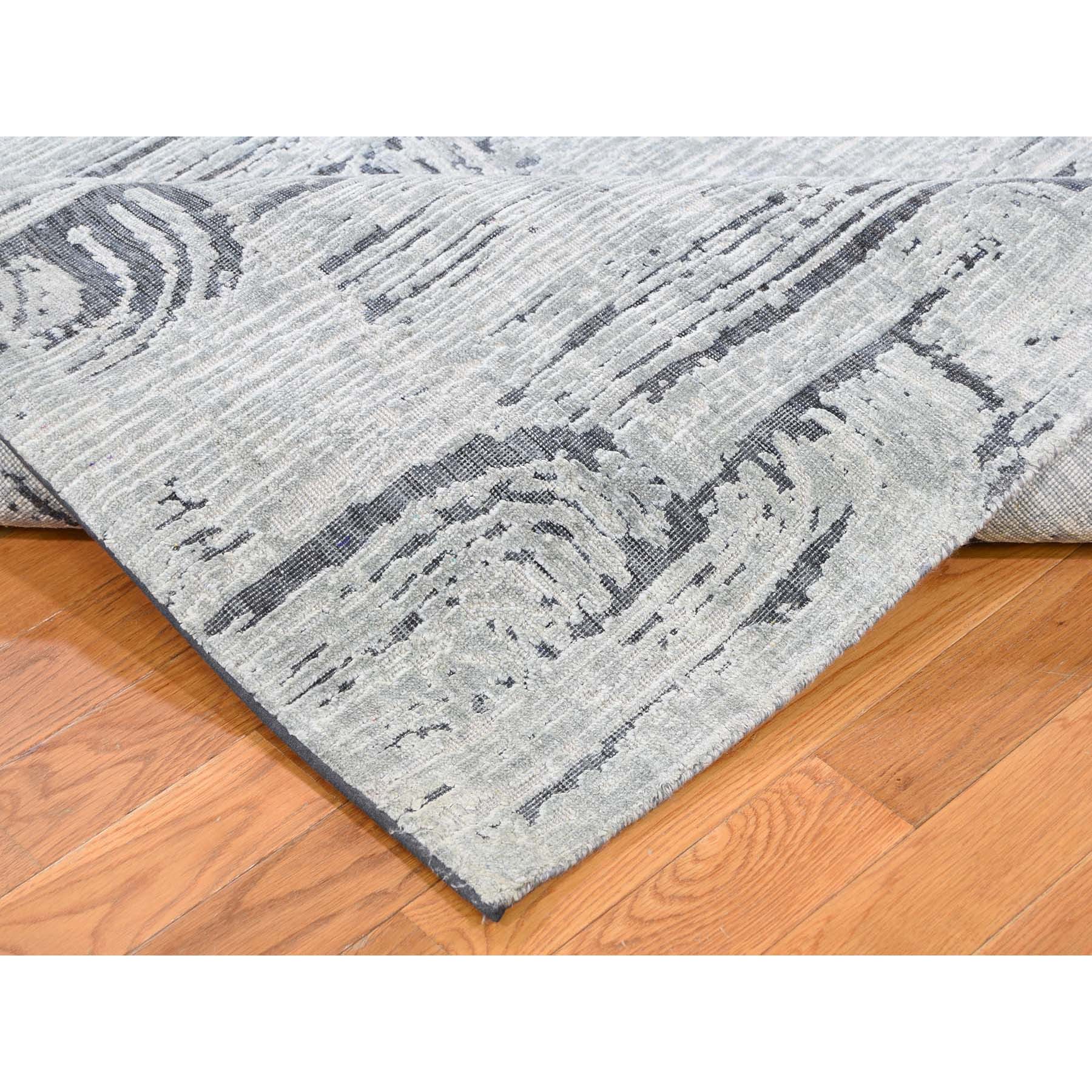 8-9 x12-2  THE CANE, Pure Silk With Textured Wool  Hand-Knotted Oriental Rug 