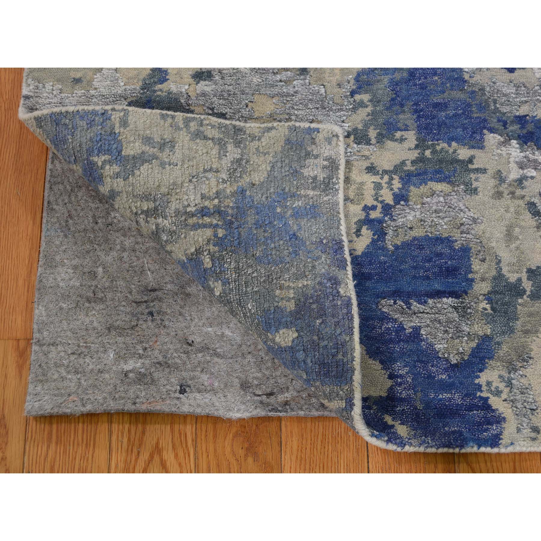 8-3 x9-8  Abstract Design Wool And Silk Hand-Knotted Modern Rug 