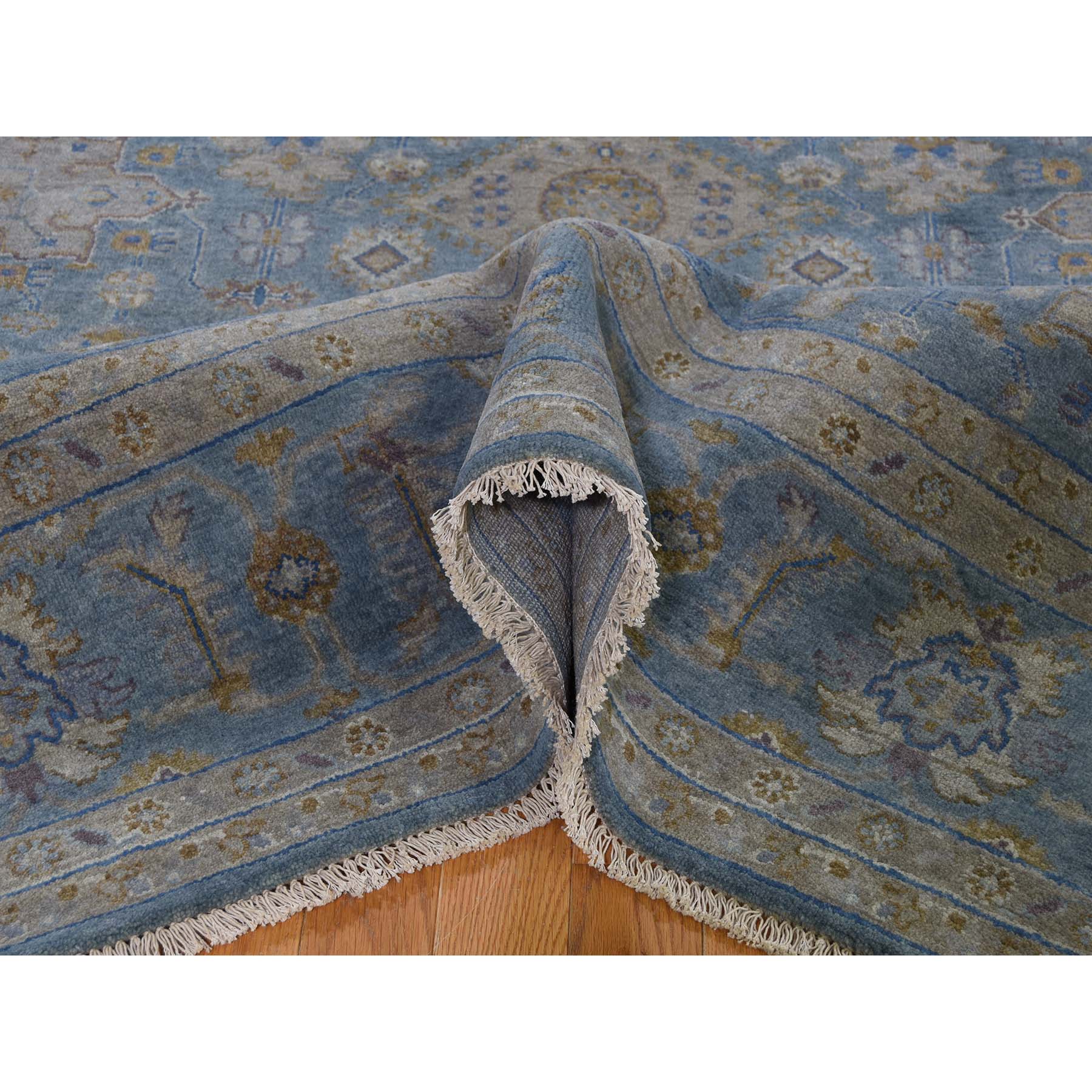 8-1 x10- Blue Karajeh Design Pure Wool Hand-Knotted Oriental Rug 