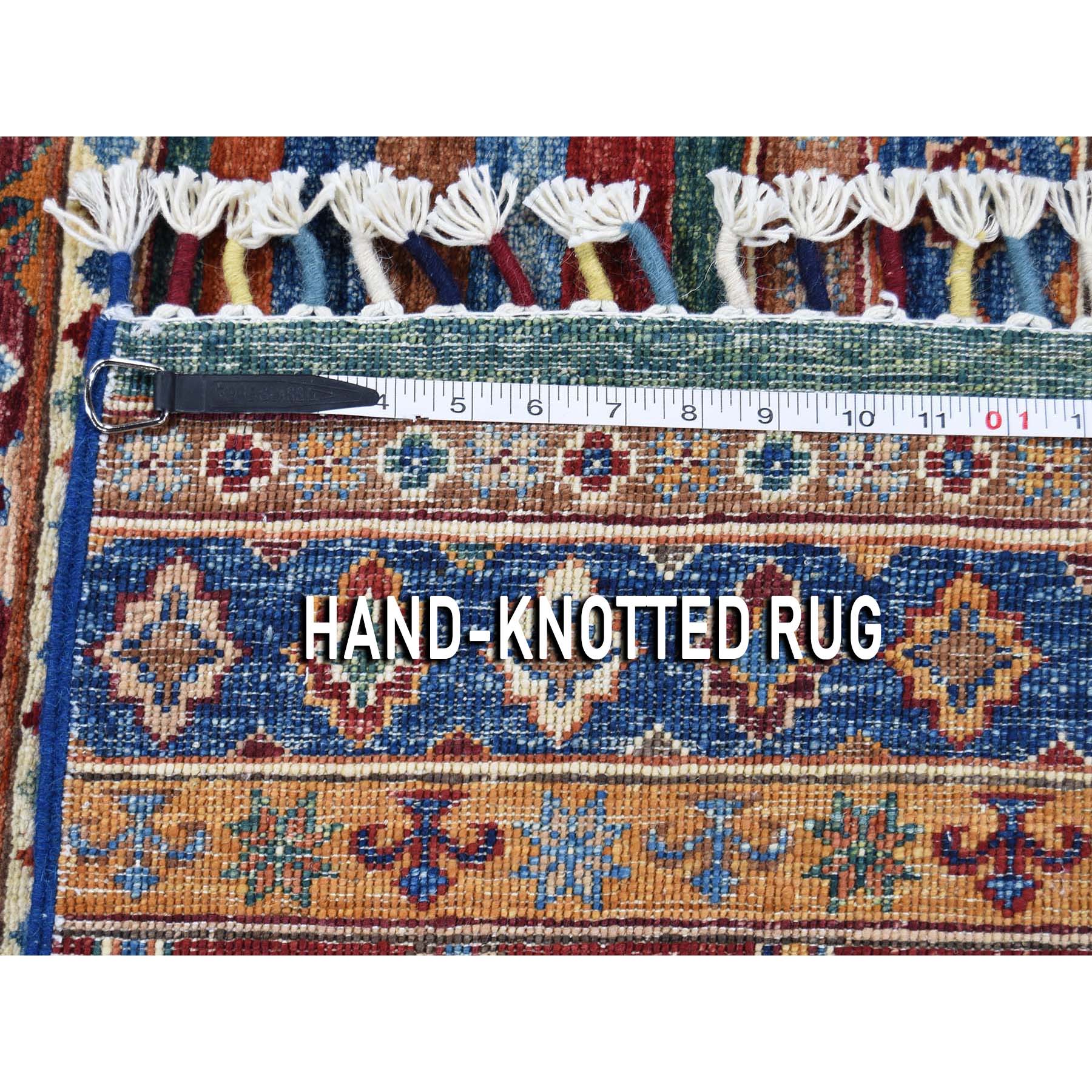 2-10 x7-9  Red Super Kazak Khorjin Design Runner Hand-Knotted Pure Wool Oriental Rug 