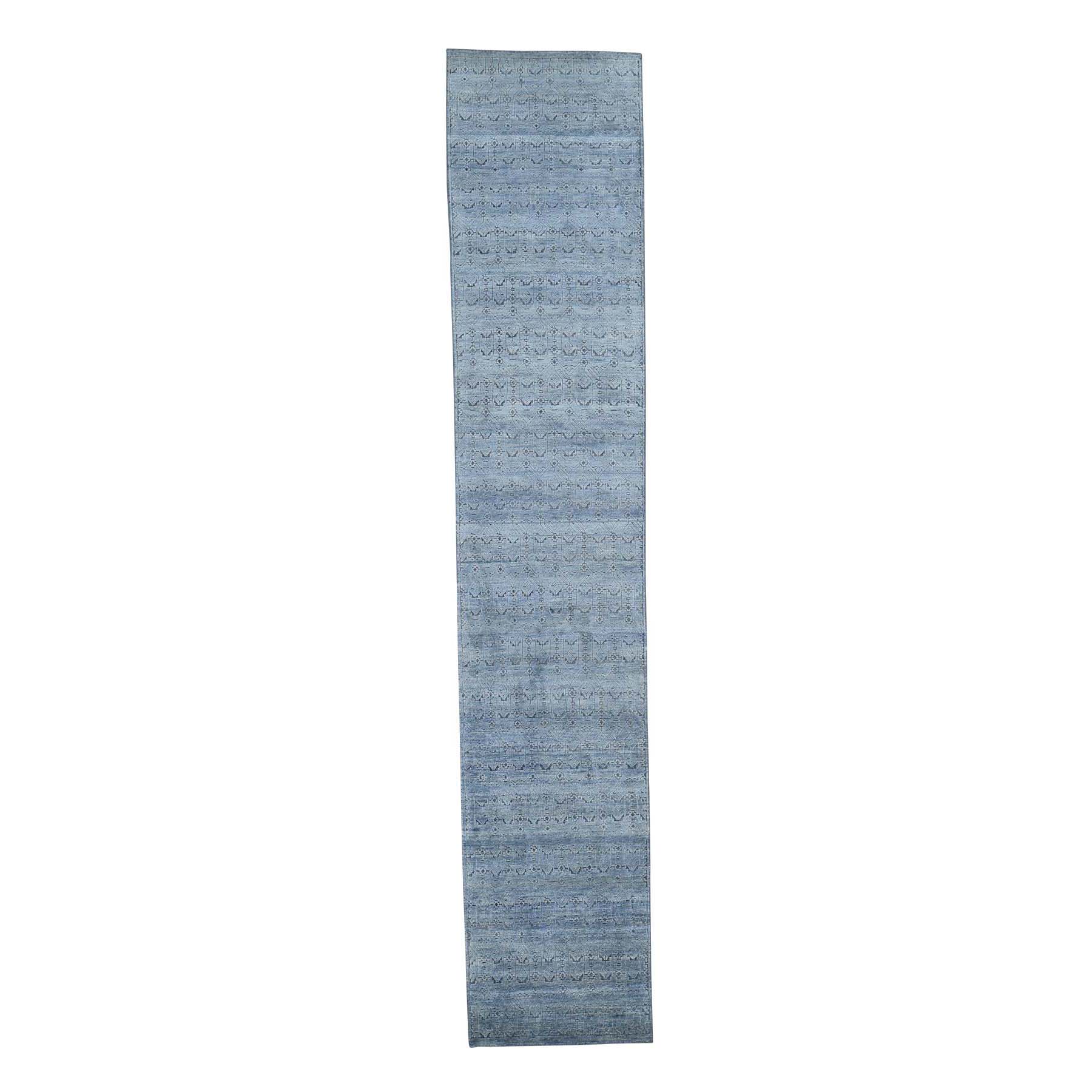 2'3"X11'7" Silk With Textured Wool Hand-Knotted Modern Runner Oriental Rug moade87d