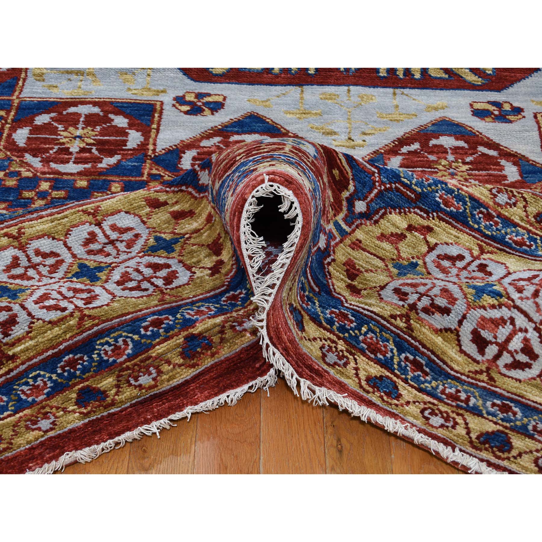 10-1 x13-10  Red Mamluk Design Veg Dyes Hand Spun New Zealand Wool Oversize Oriental Rug 