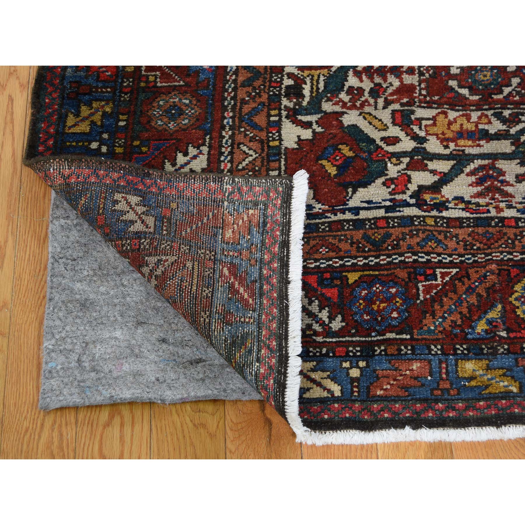 6-8 x12-8  Red Gallery Size Antique Persian Bakhtiari Good Con. Full Pile Pure Wool Hand-Knotted Oriental Rug 