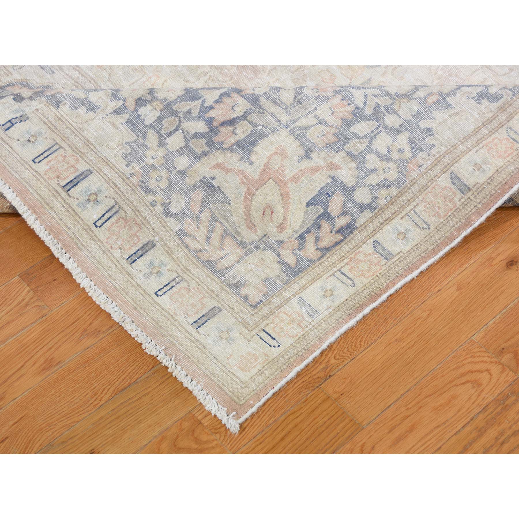 9-8 x13-2  White Wash Kerman Sheared Low Hand-Knotted Pure Wool Oriental Rug 