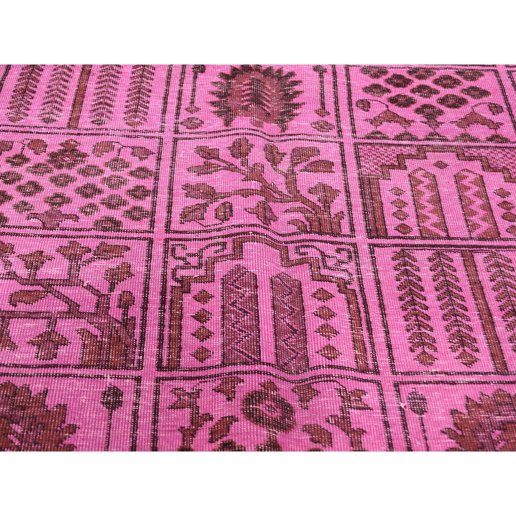 7-8 x11- Overdyed Pink Persian Bakhtiari Hand Knotted Vintage Oriental Rug 